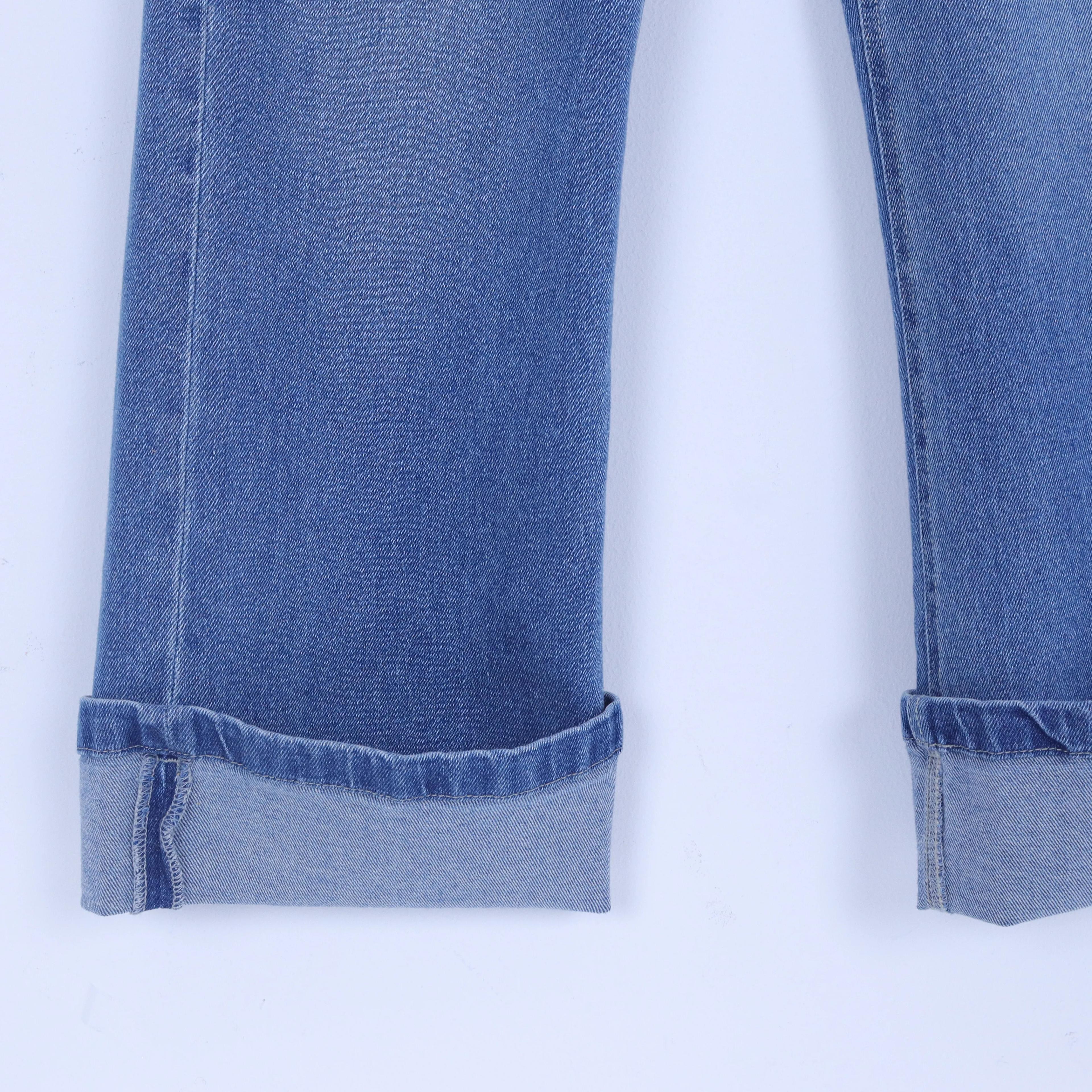 Women's High-Rise Straight-Leg Jeans with Cuffed Hem Thumbnail 3