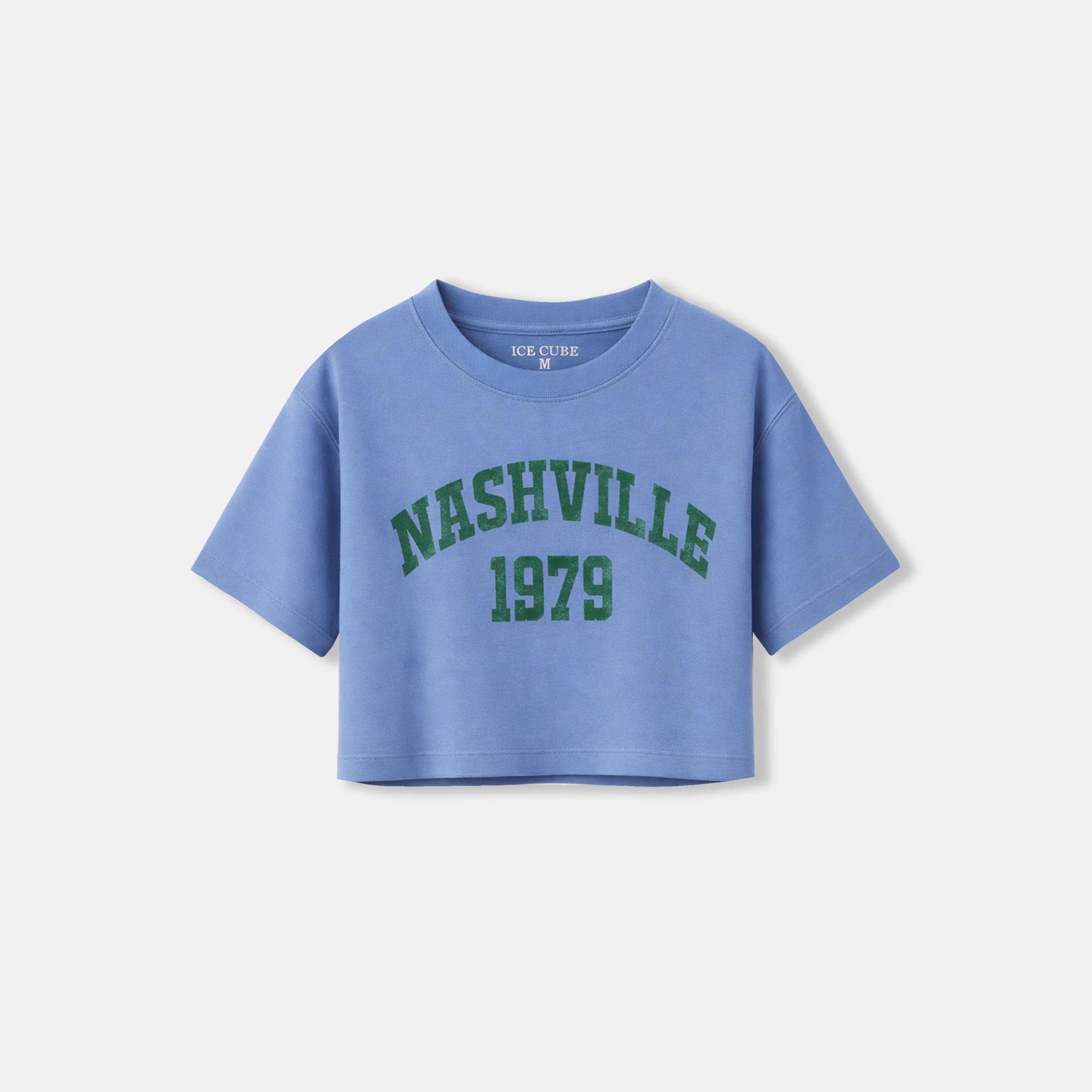 Girls' Trendy Nashville 1979 Graphic Short Sleeve Crop Set media preview 2