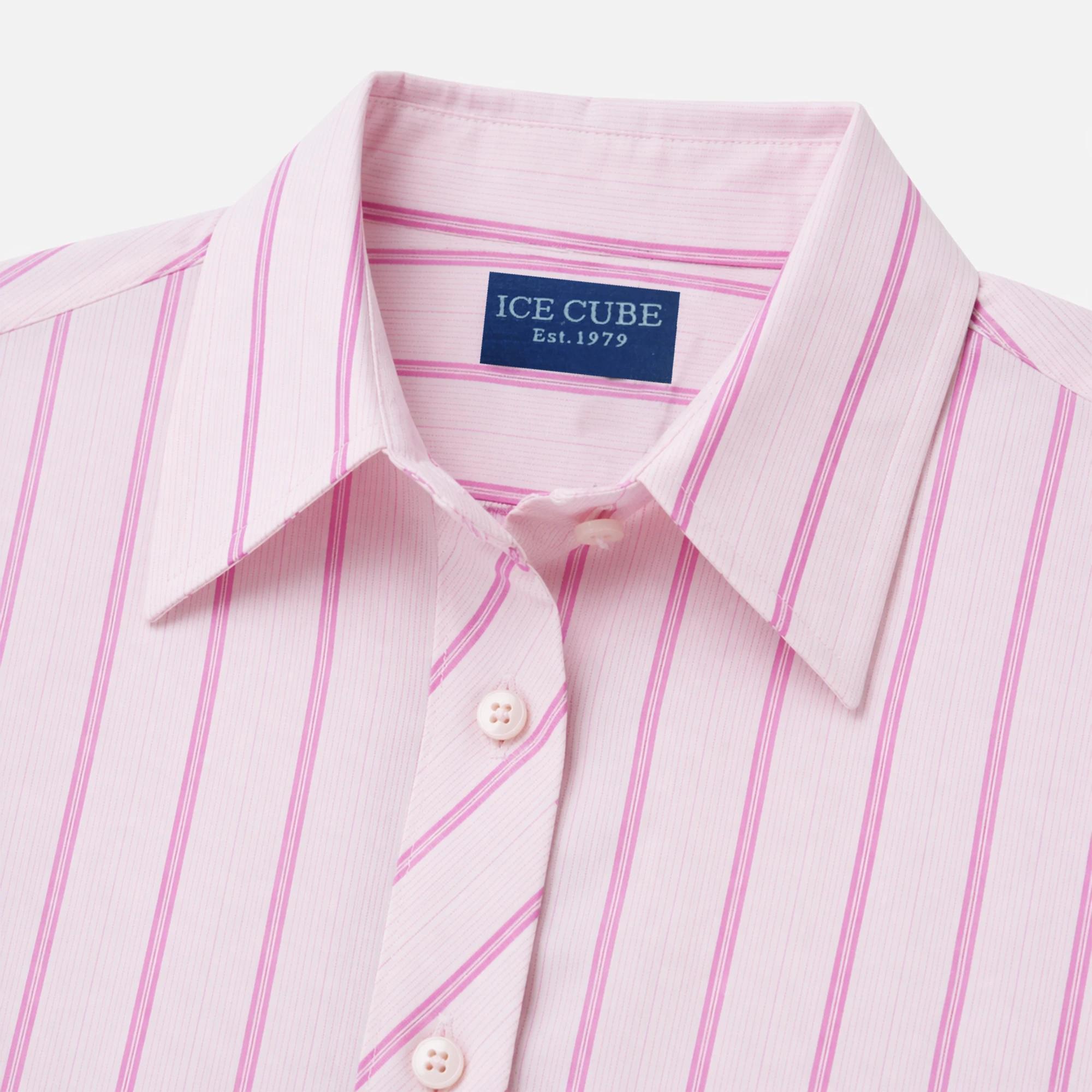 Women's striped button-down shirt with vertical stripes Thumbnail 2