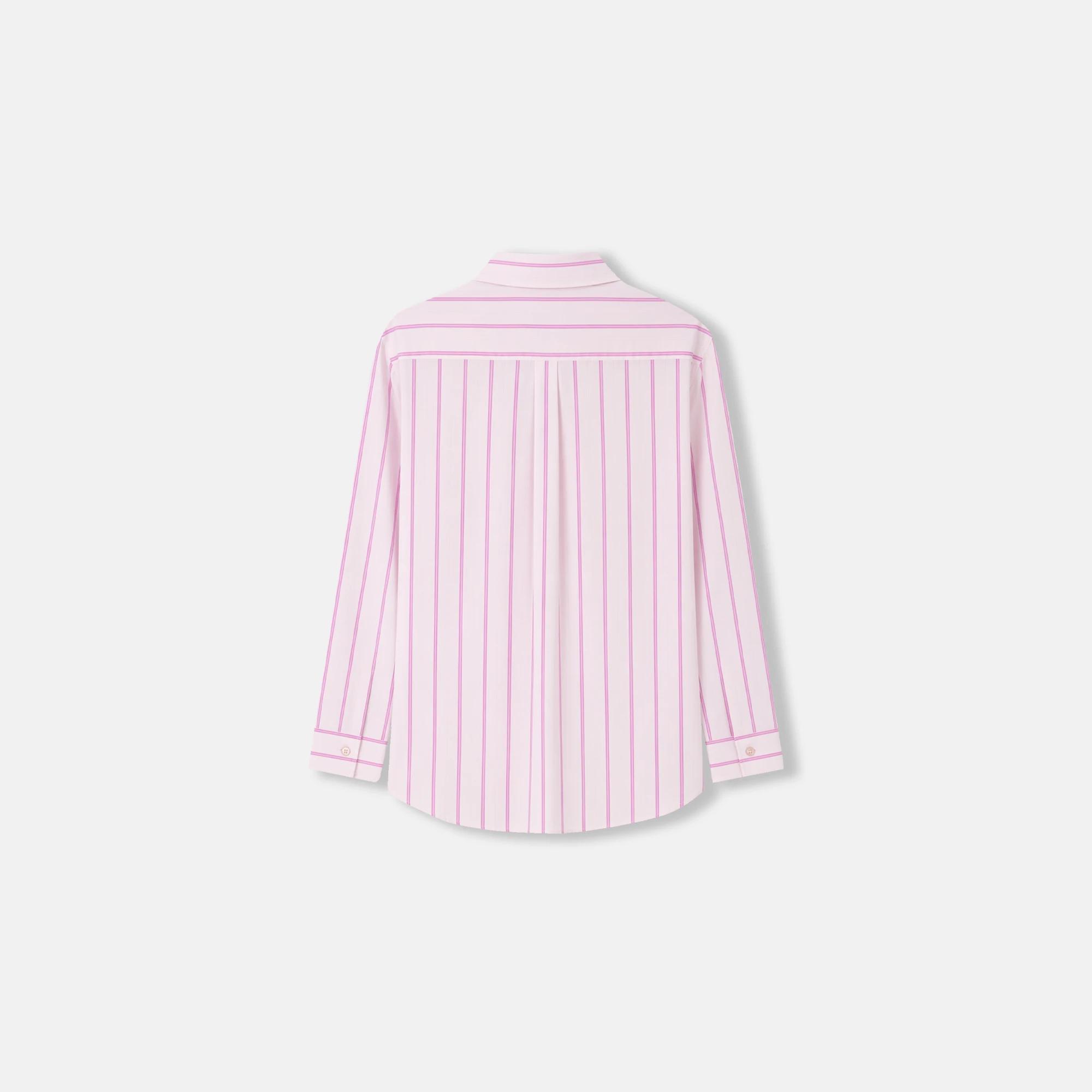 Women's striped button-down shirt with vertical stripes media preview 3