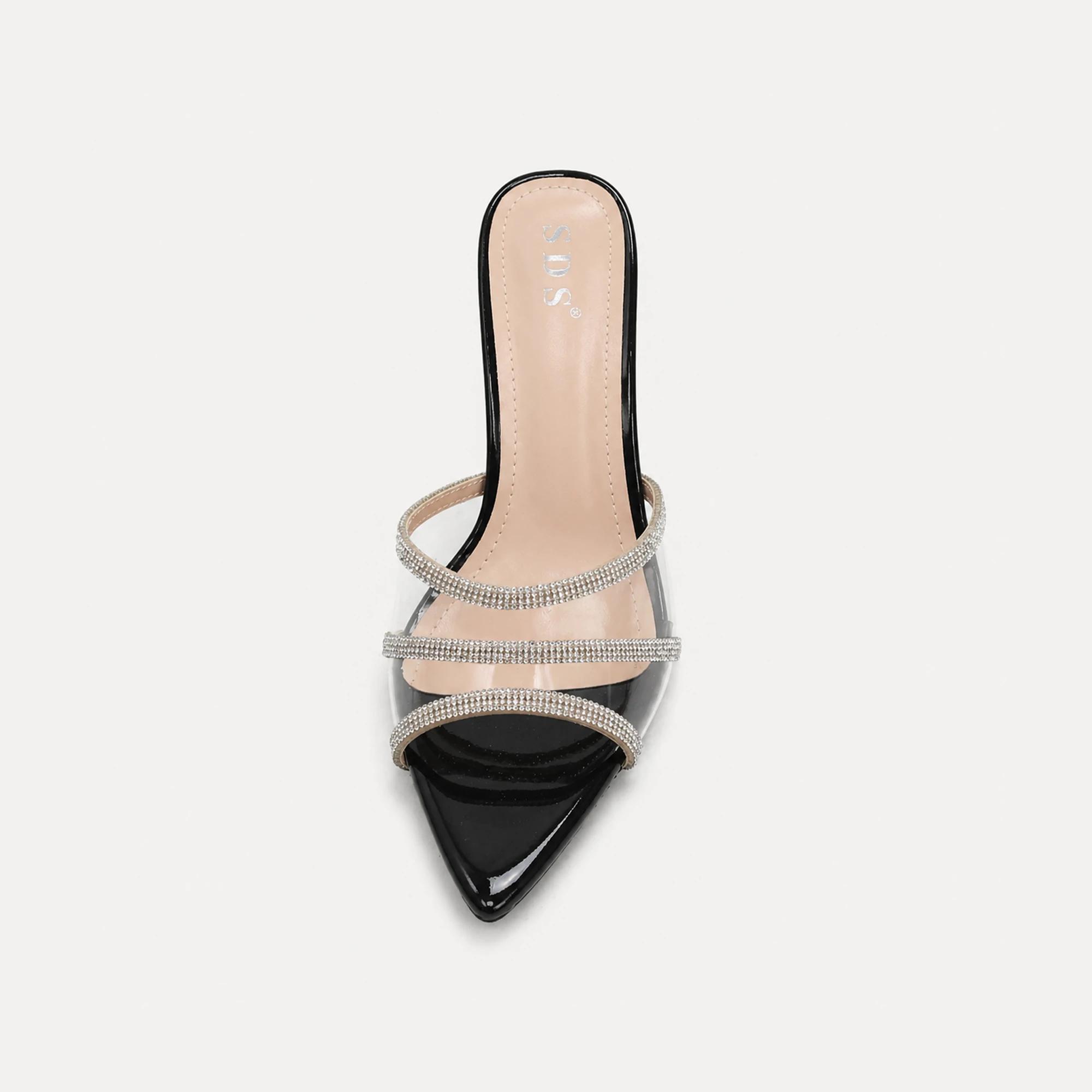 ITALIAN WOMEN'S OPEN-BACK SHOE DECORATED WITH THREE STRAPS media preview 2