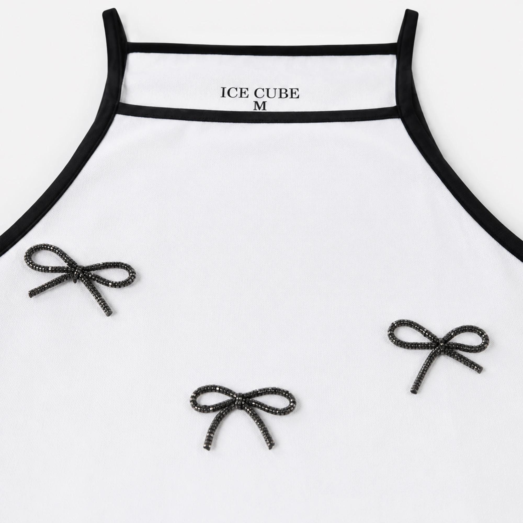 Girls' Bow-Embellished Cotton Trapeze Dress Thumbnail 3
