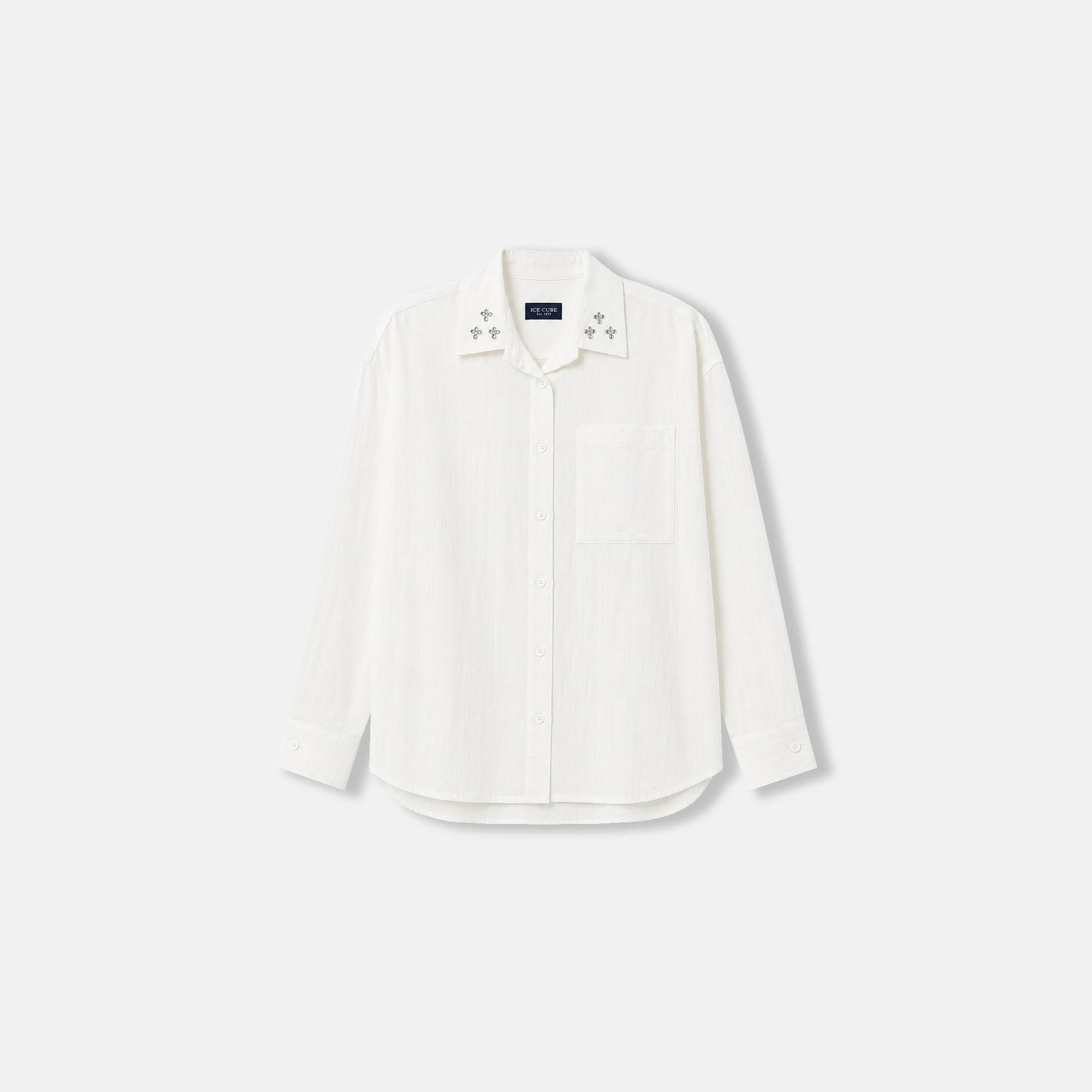 Women's Blend Embellished Collar Shirt Thumbnail 2