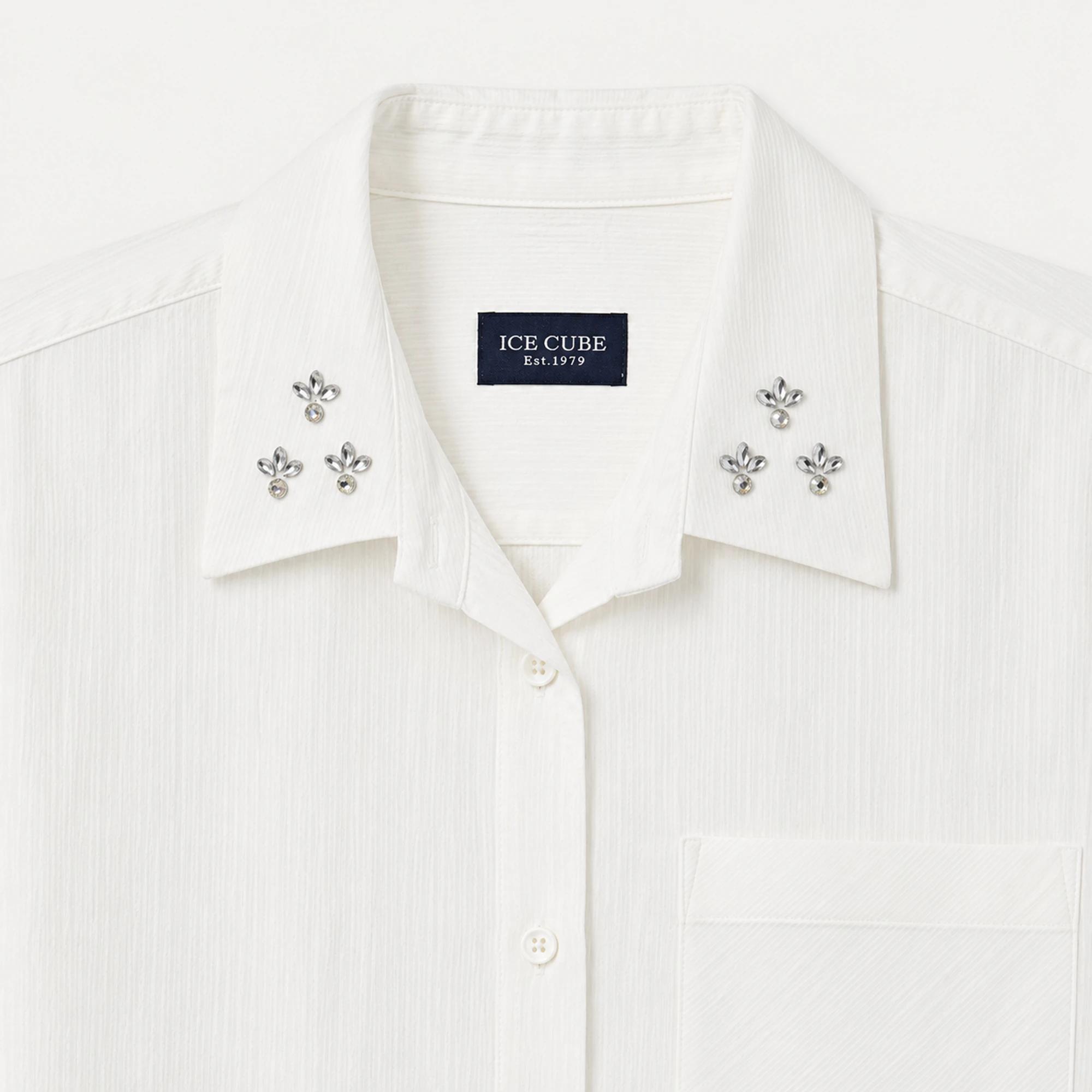 Women's Blend Embellished Collar Shirt media preview 3