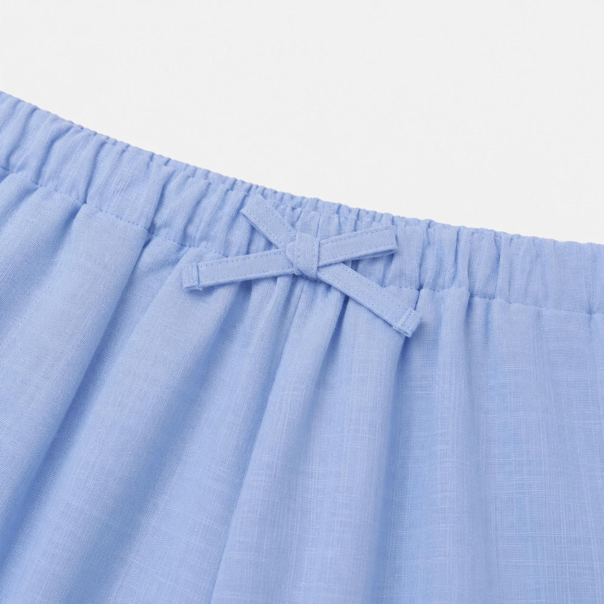 Girls' Wide-Leg Cotton Pants with Elastic Waist media preview 2