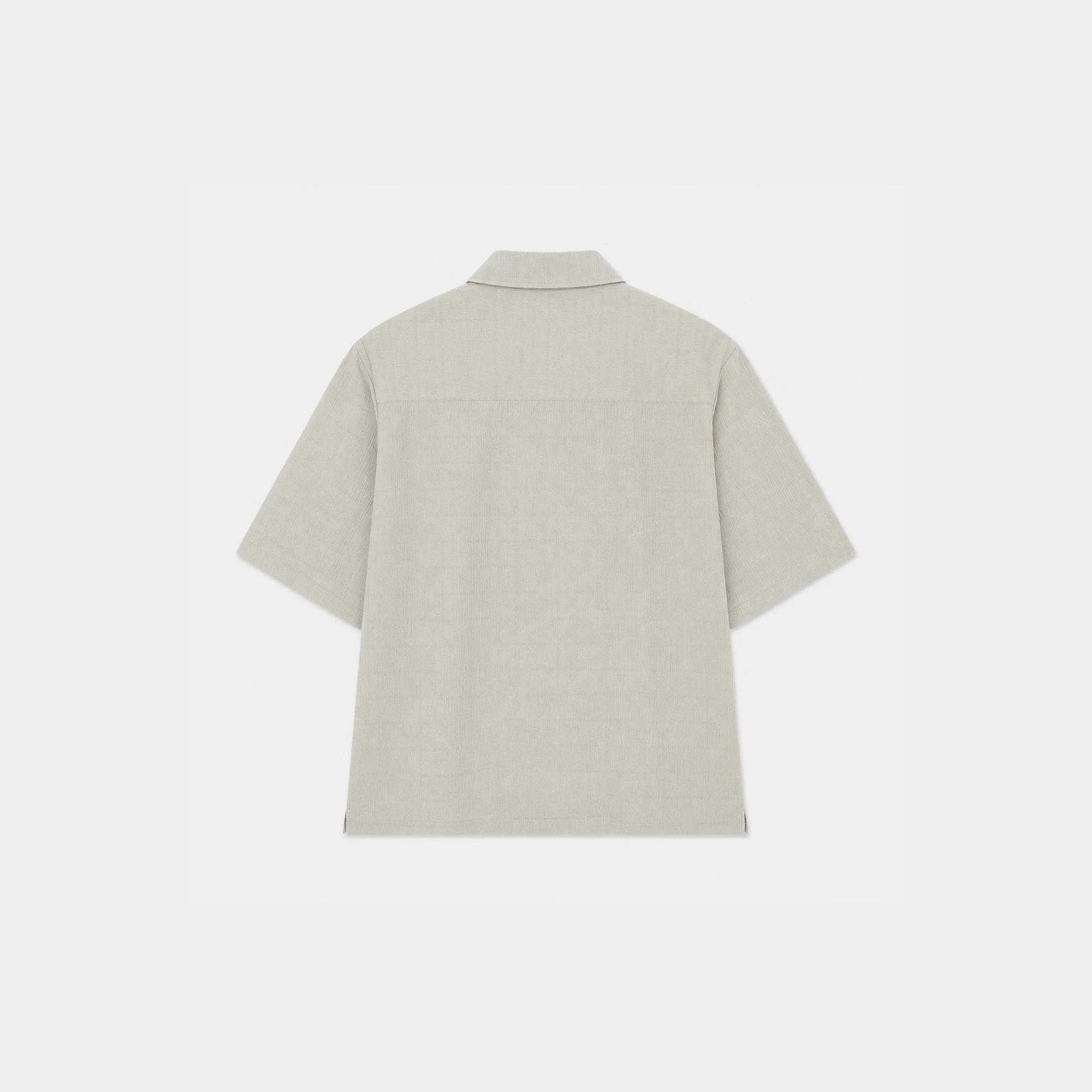 Men's Camp Collar Textured Casual Shirt Thumbnail 3
