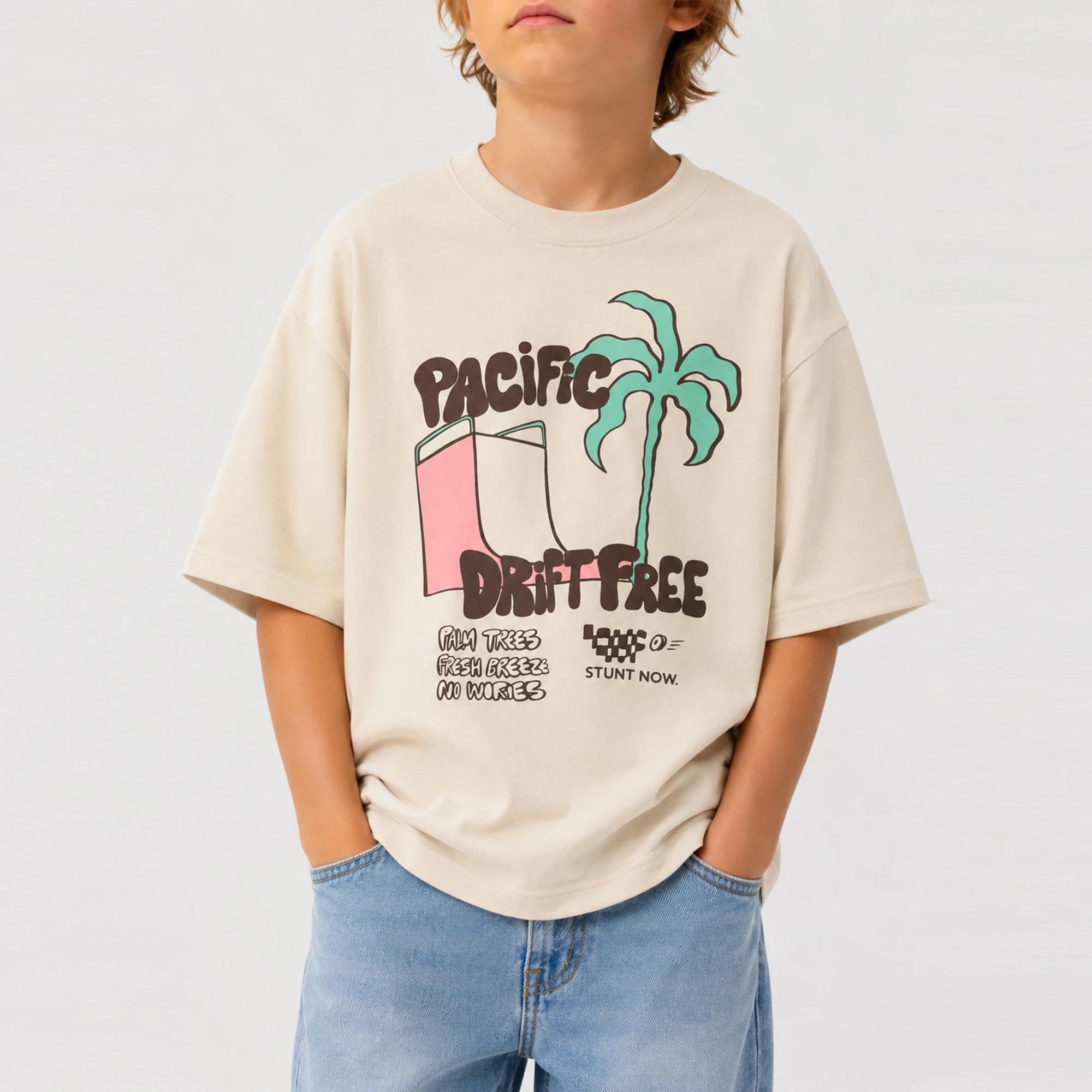 تيشيرت قطني مطبوع بأكمام قصيرة للأولاد alternative product image