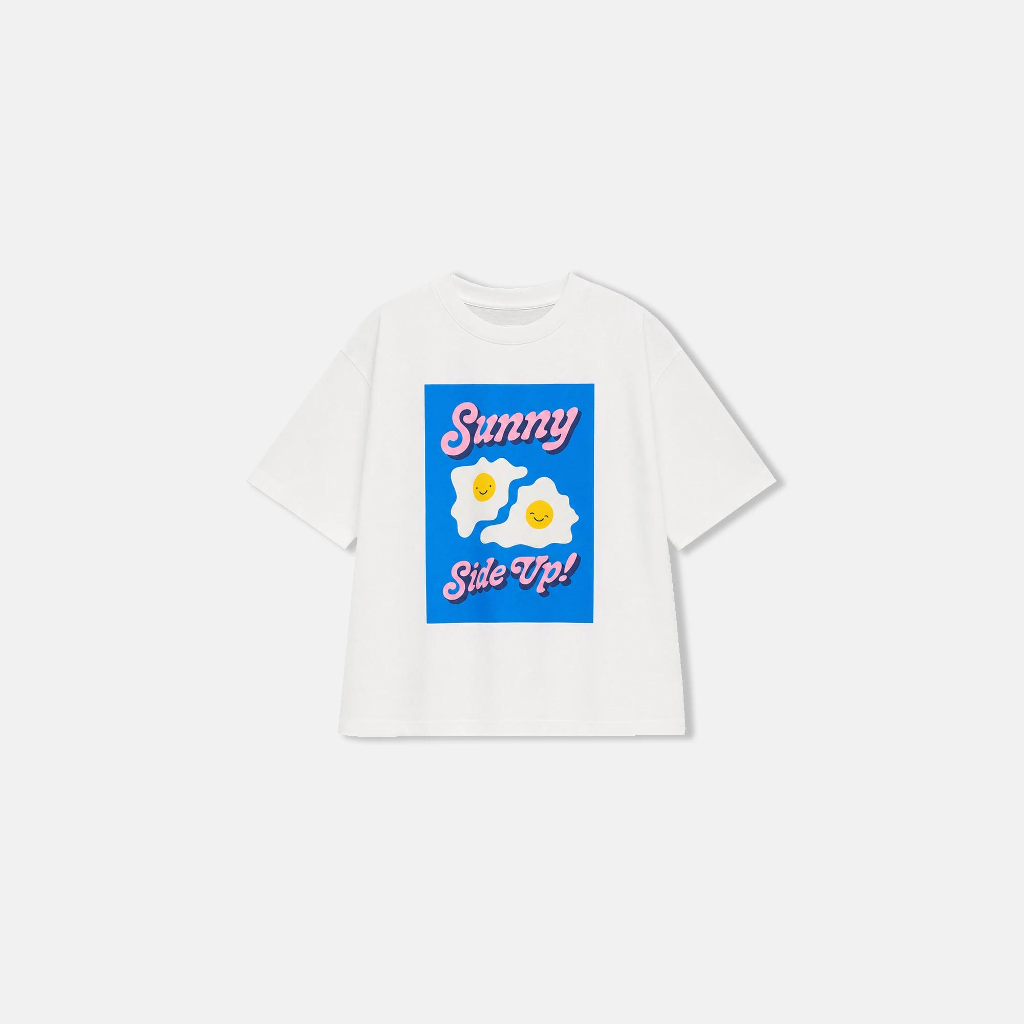 Girls' cropped t-shirt with print Thumbnail 2