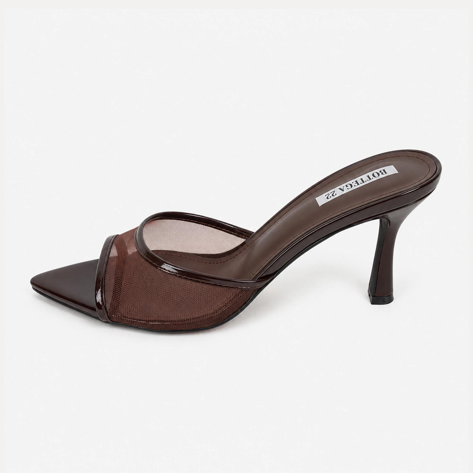 WOMEN'S OPEN-BACK SHOES WITH A SHINY MESH TOE Thumbnail 3