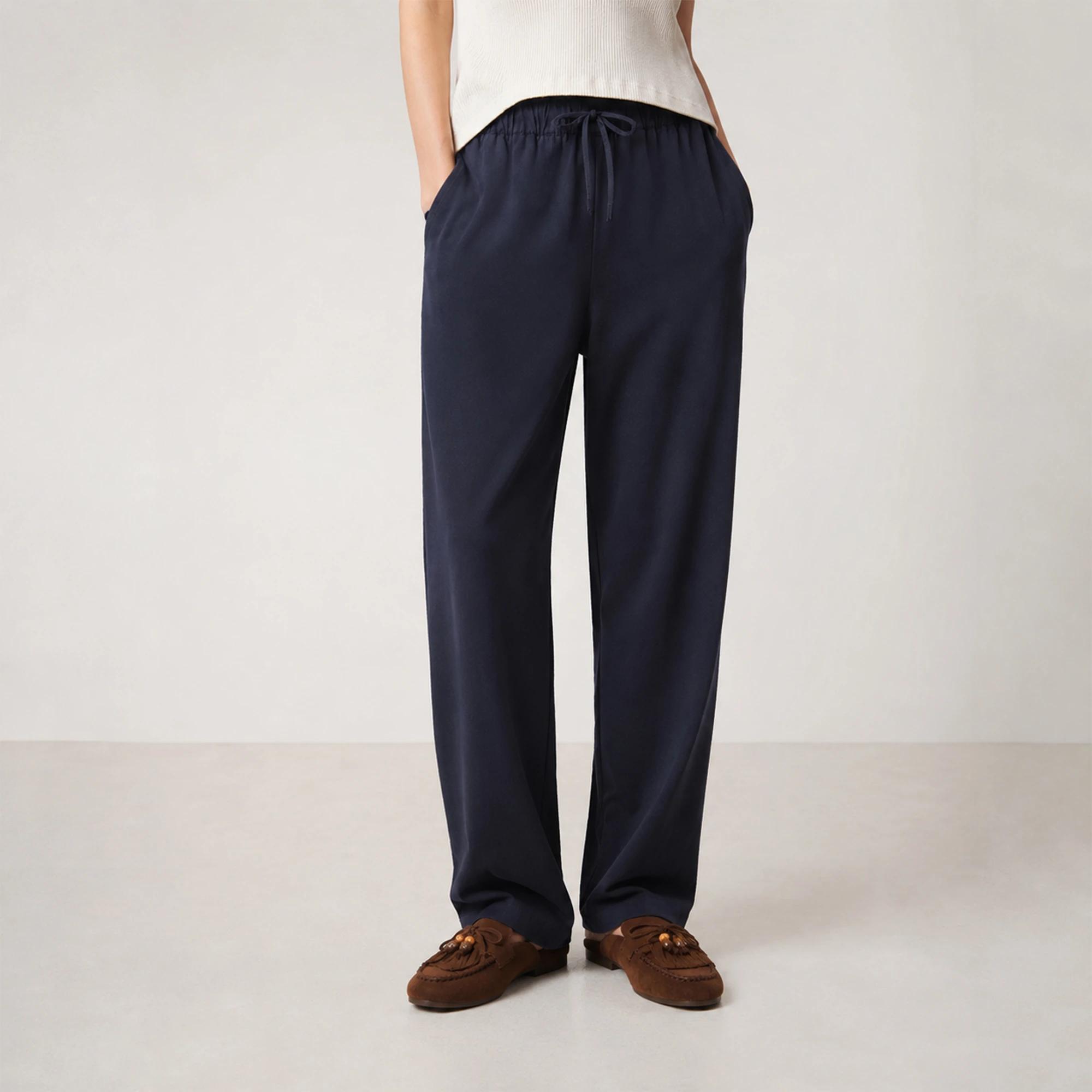 Women's Relaxed Straight-Leg Drawstring Trousers Thumbnail 1