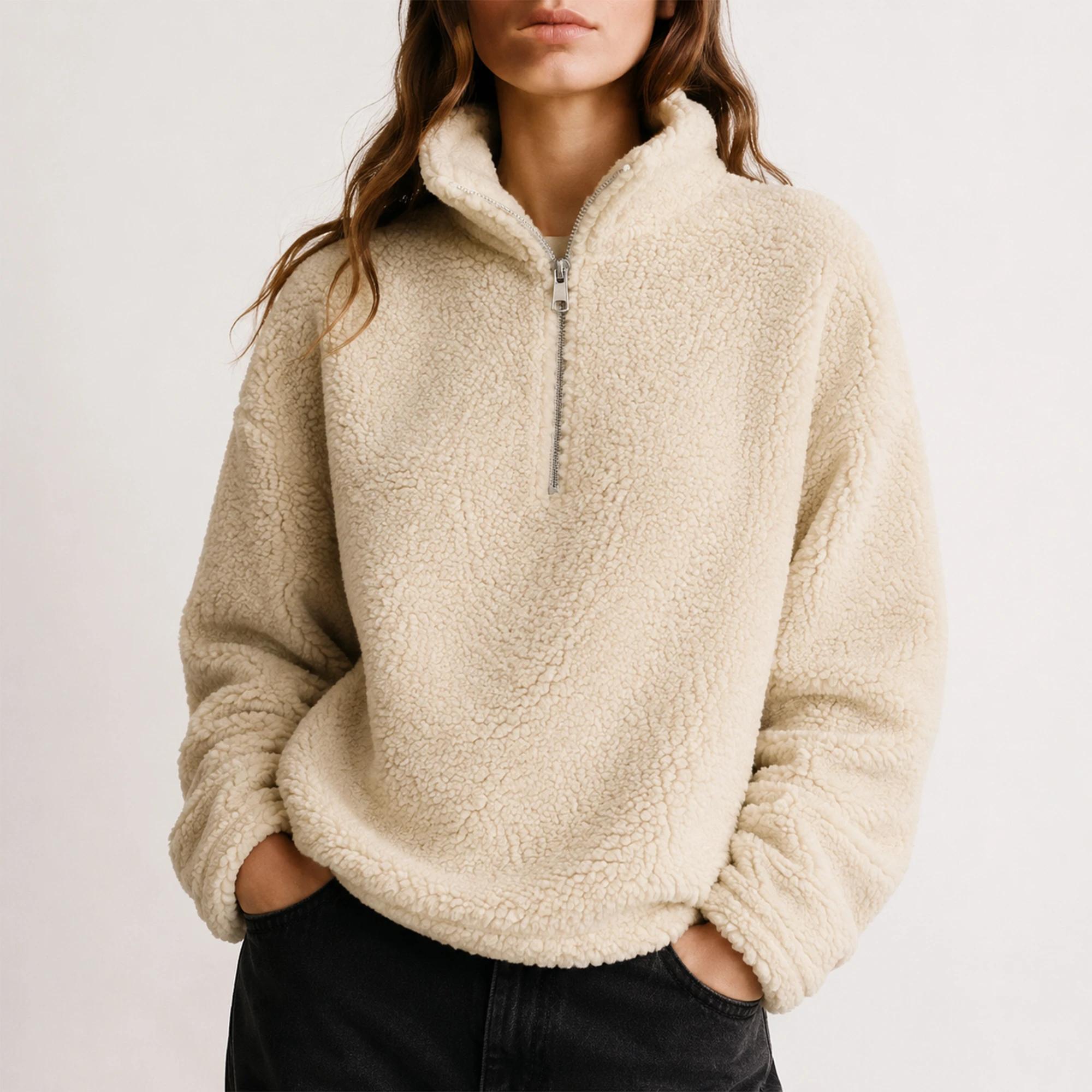 WOMEN'S PLUSH SHERPA HALF-ZIP PULLOVER alternative product image