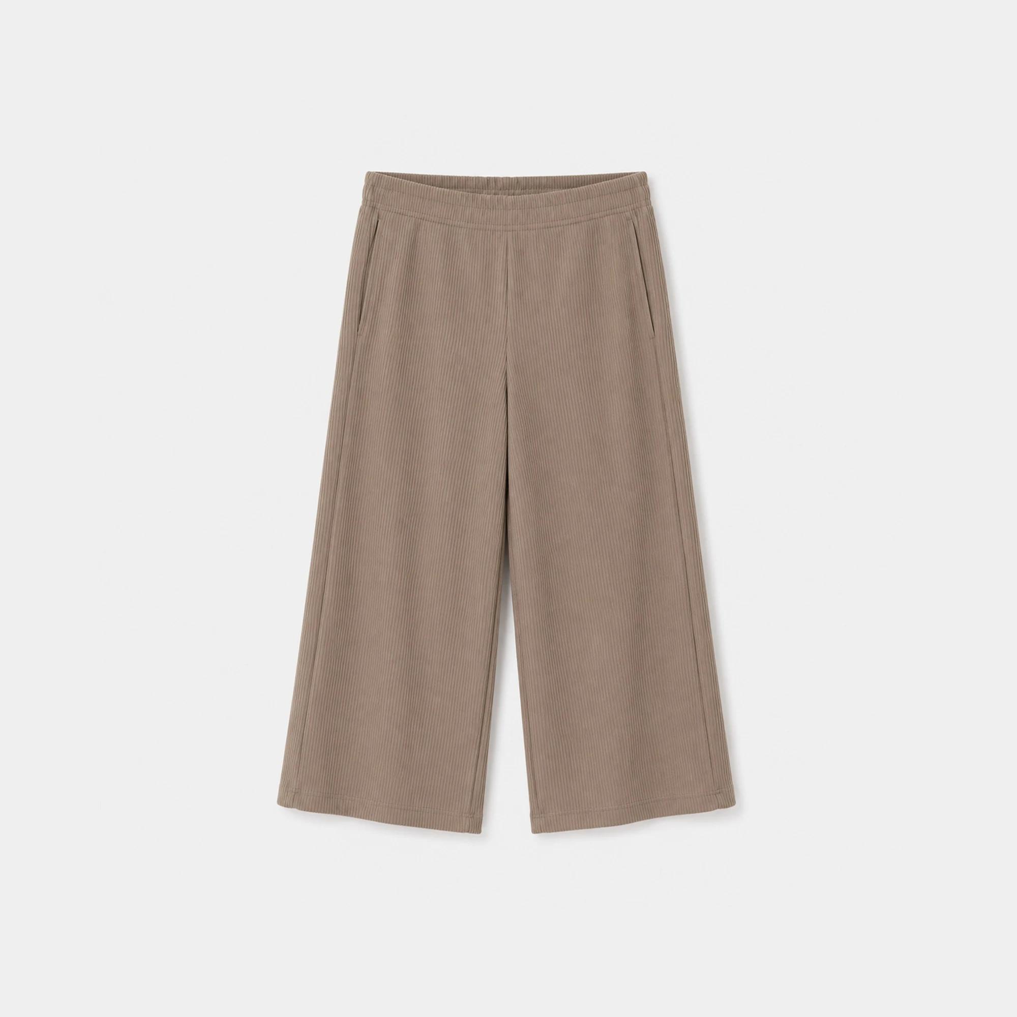 WOMEN'S RIBBED WIDE-LEG PANTS media preview 2