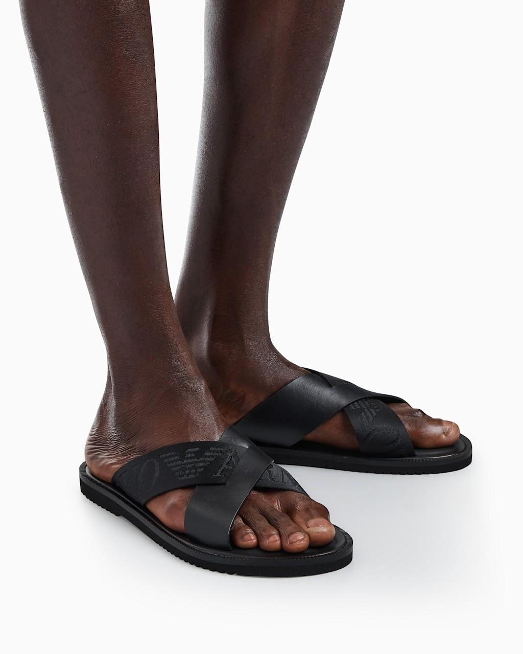 ARMANI SANDAL HOST COW LEATHER-LOGO R media preview 1