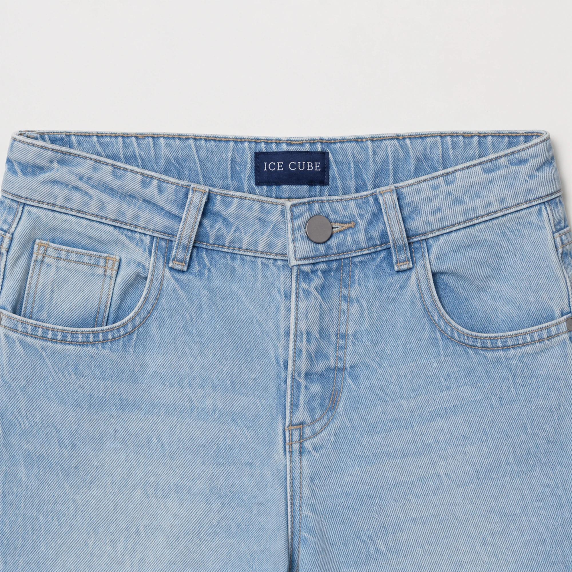 Girl's  Cropped Flare Jeans - Raw Hem Denim Thumbnail 2