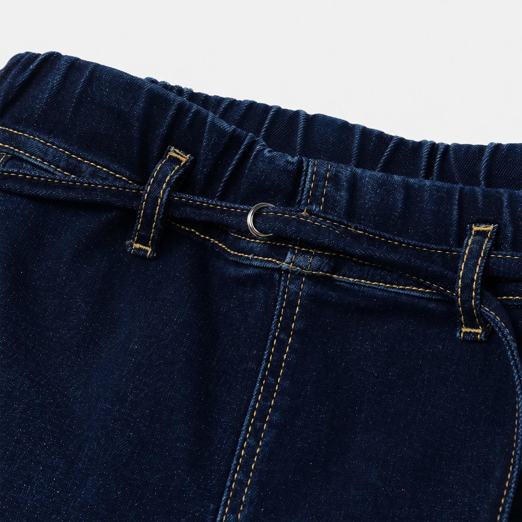 Wide-leg jeans for girls with a drawstring. Thumbnail 2