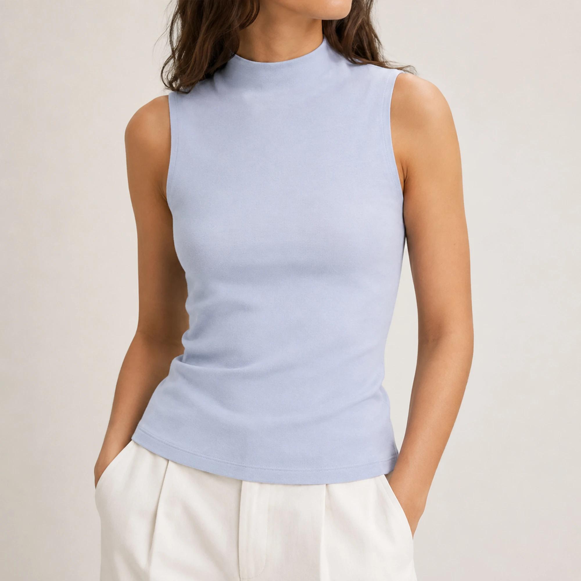 WOMEN'S SLEEVELESS HIGH-NECK BLOUSE alternative product image