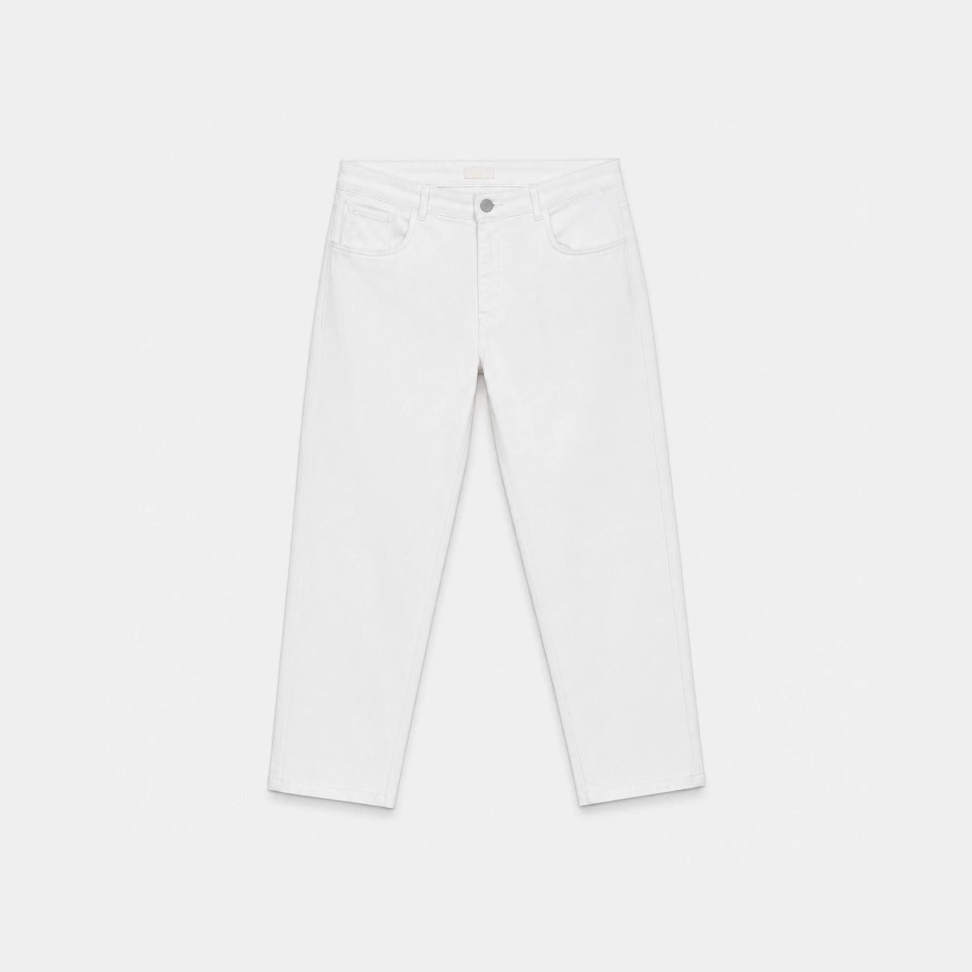 MEN'S STRAIGHT-FIT WHITE DENIM JEANS media preview 3