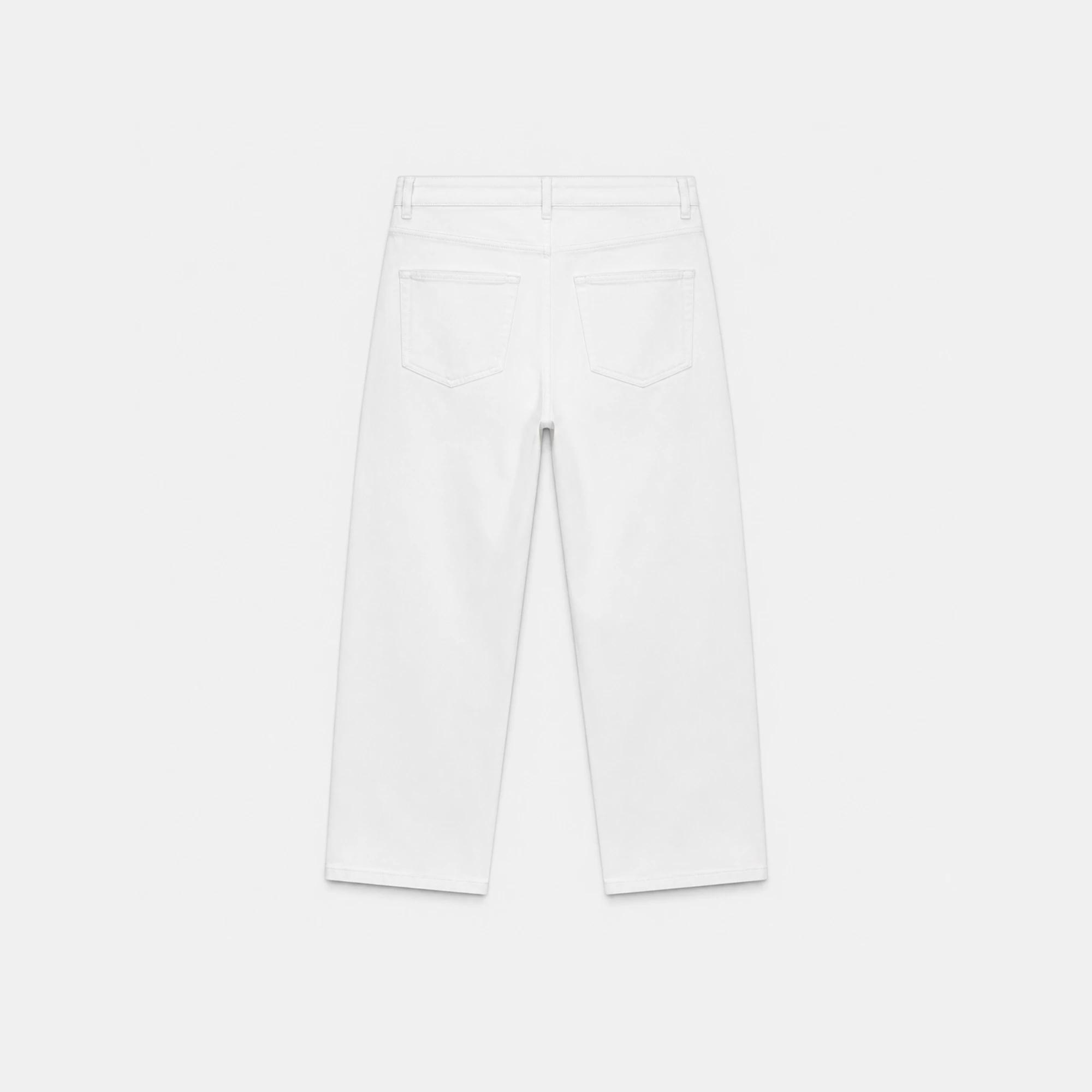 MEN'S STRAIGHT-FIT WHITE DENIM JEANS Thumbnail 4