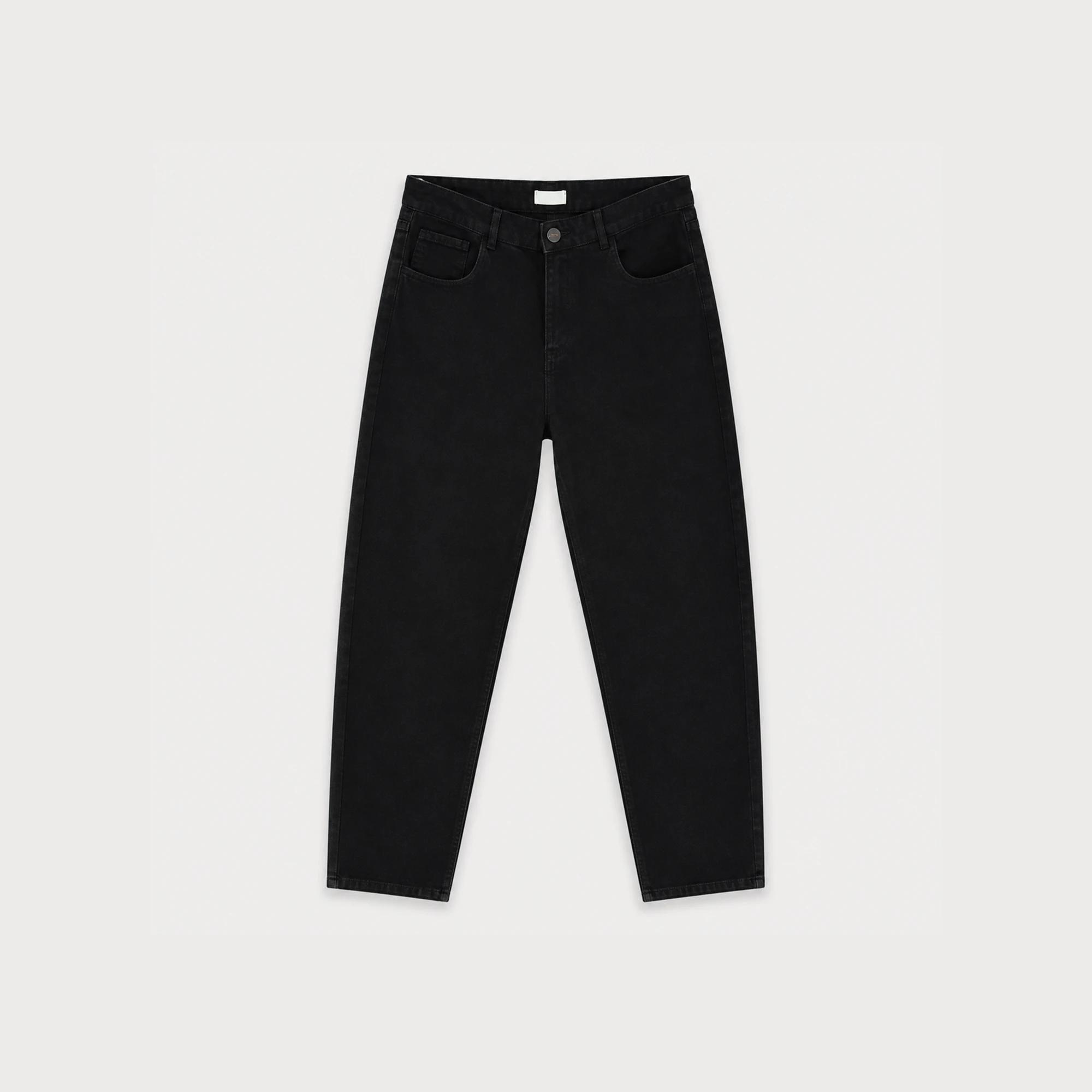 MEN'S STRAIGHT-FIT BLACK DENIM JEANS Thumbnail 2