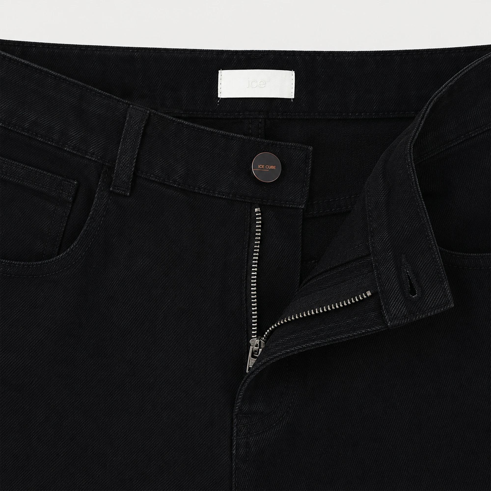 MEN'S STRAIGHT-FIT BLACK DENIM JEANS Thumbnail 3