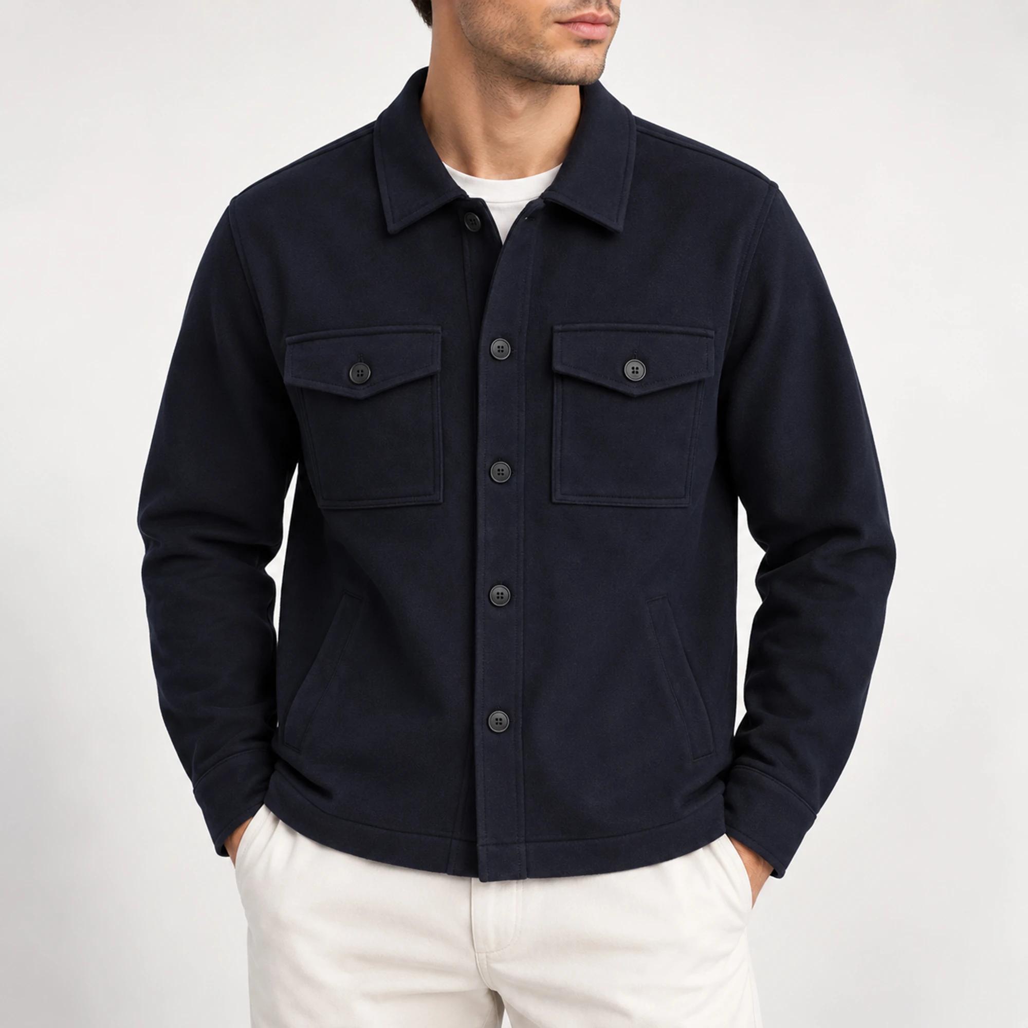 MEN'S DUAL-POCKET BUTTON-FRINT SHIRT JACKET Thumbnail 1