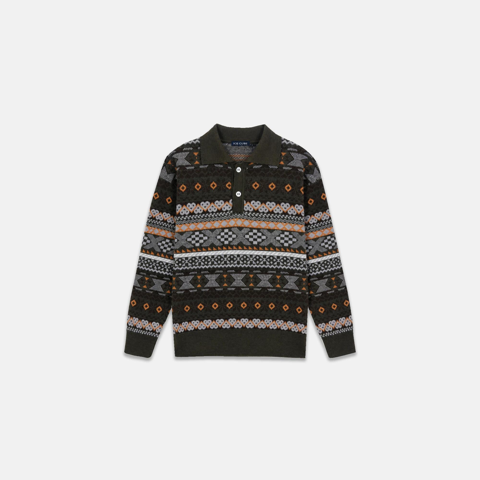BOYS' FAIR ISLE POLO-COLLAR KNIT SWEATER alternative product image