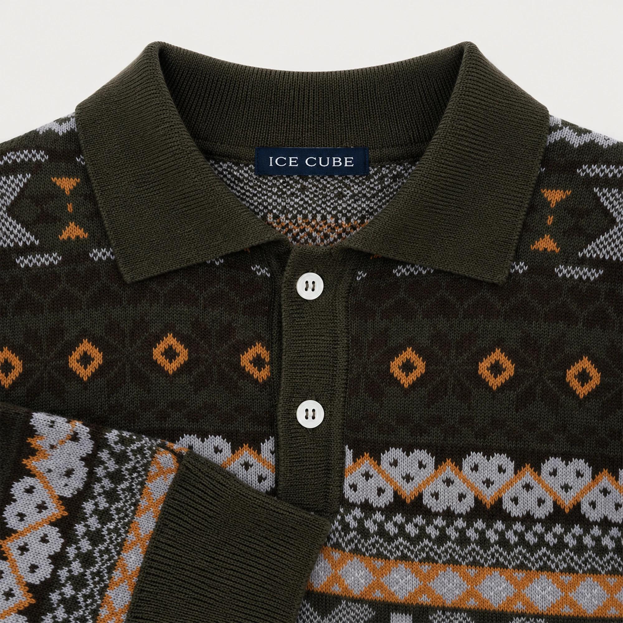 BOYS' FAIR ISLE POLO-COLLAR KNIT SWEATER media preview 2
