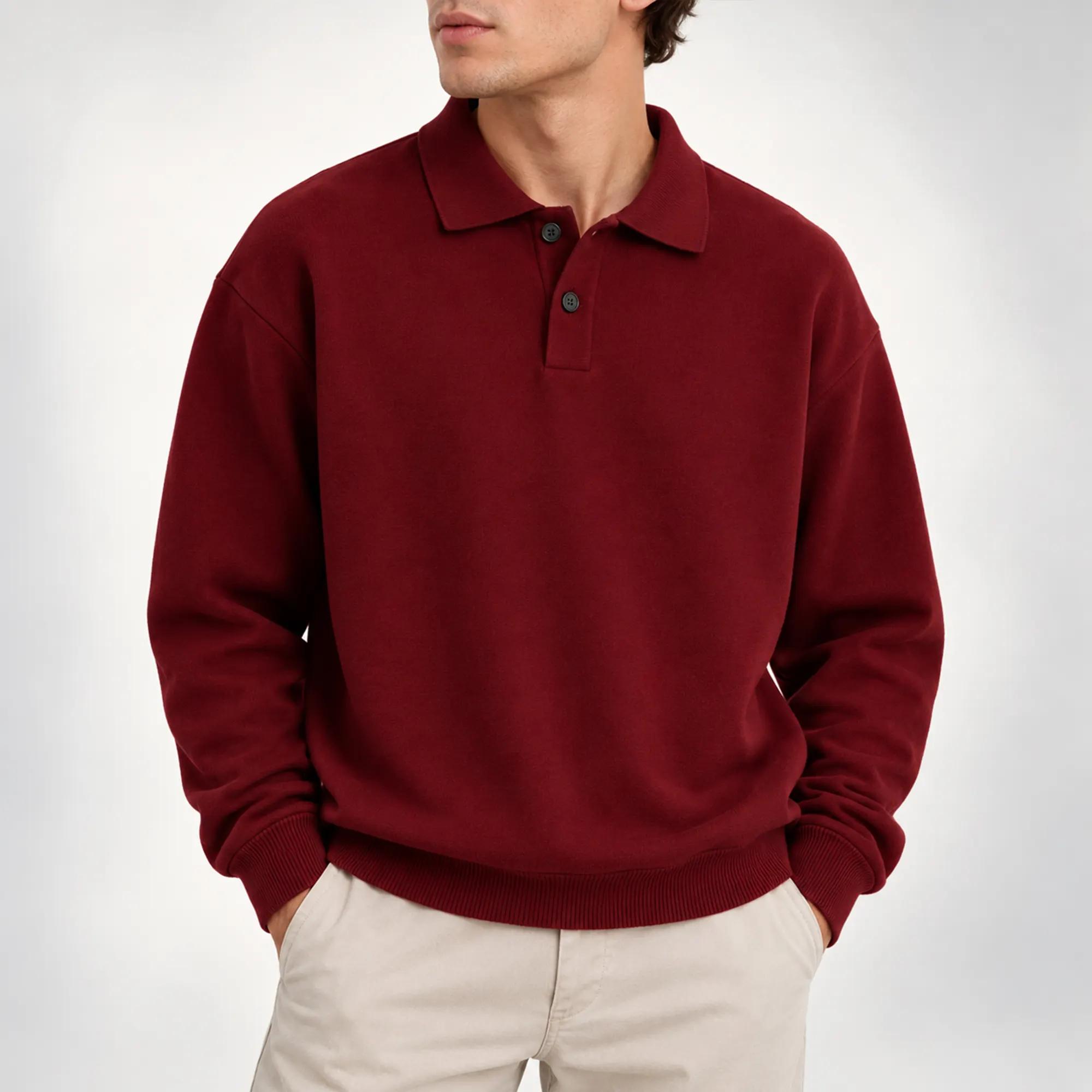 Men's BUTTON-PLACKET FINE KNIT POLO PULLOVER alternative product image