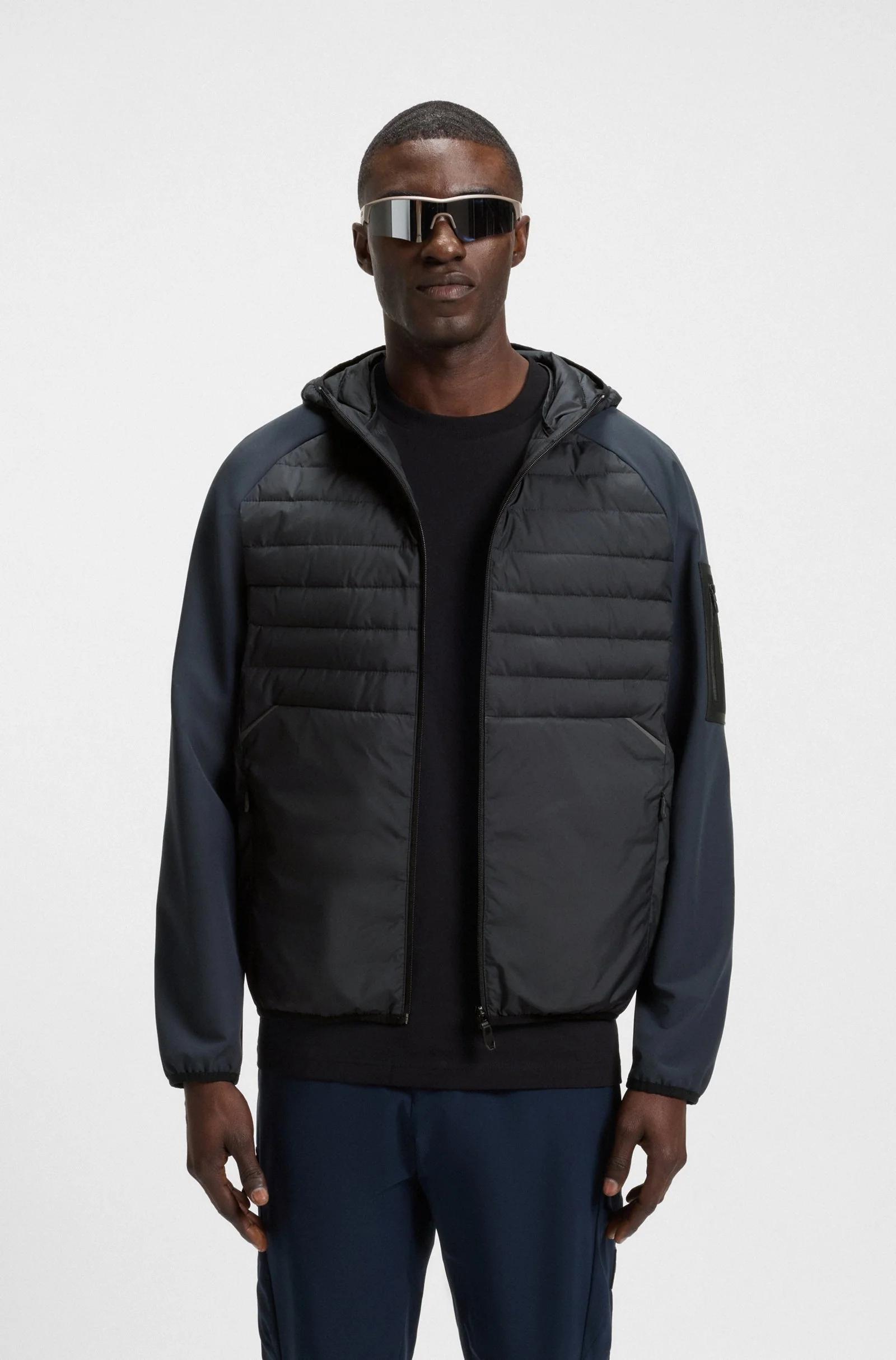 BOSS WATER-REPELLENNT JACKET WITH ZIPPED SLEEVE POCKET-DARK NAVY Thumbnail 1