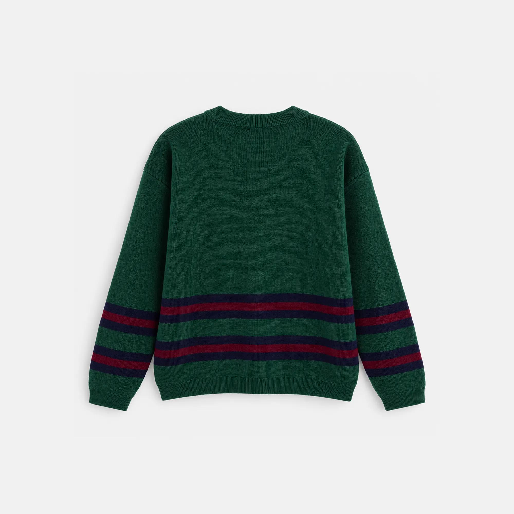 MEN'S WOOL BLEND STRIPE HEM CREWNECK KNIT SWEATER Thumbnail 4