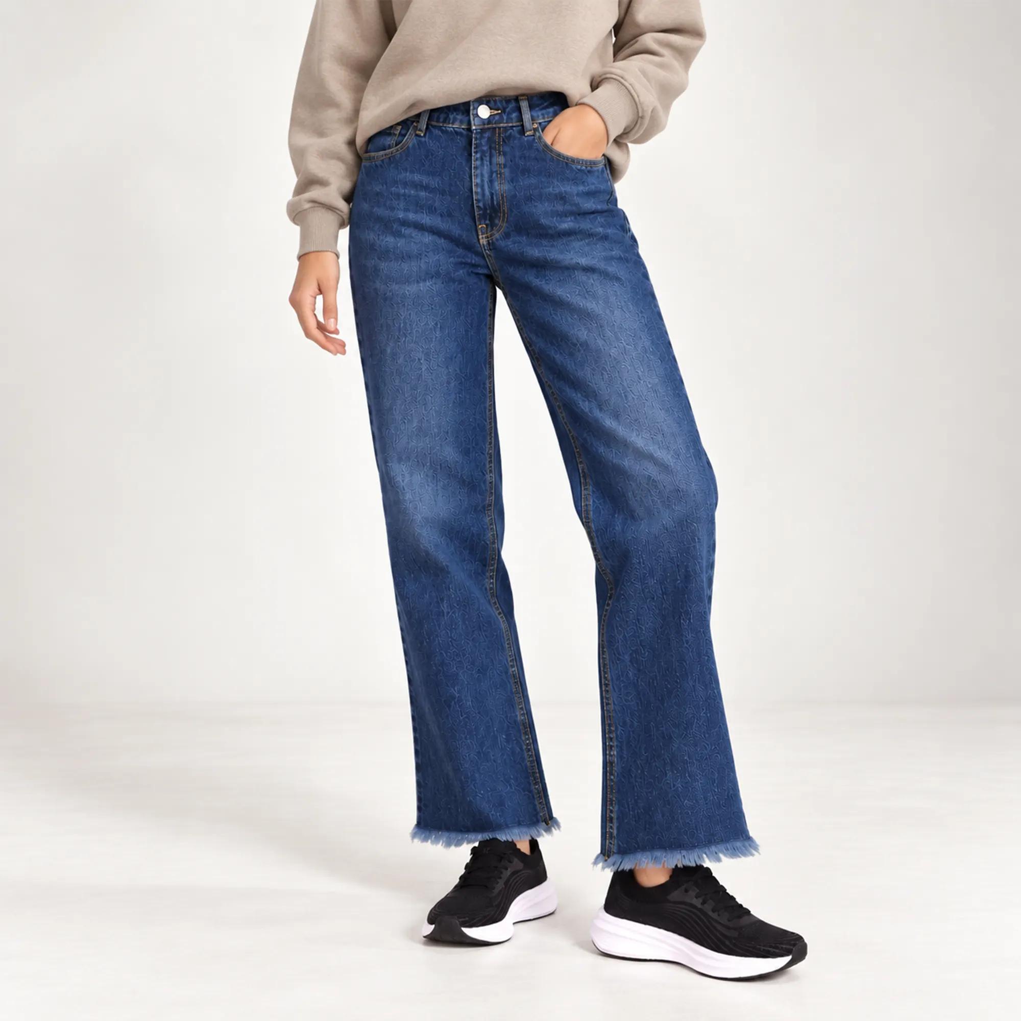 WOMEN'S RAW HEM WIDE LEG JEANS Thumbnail 1