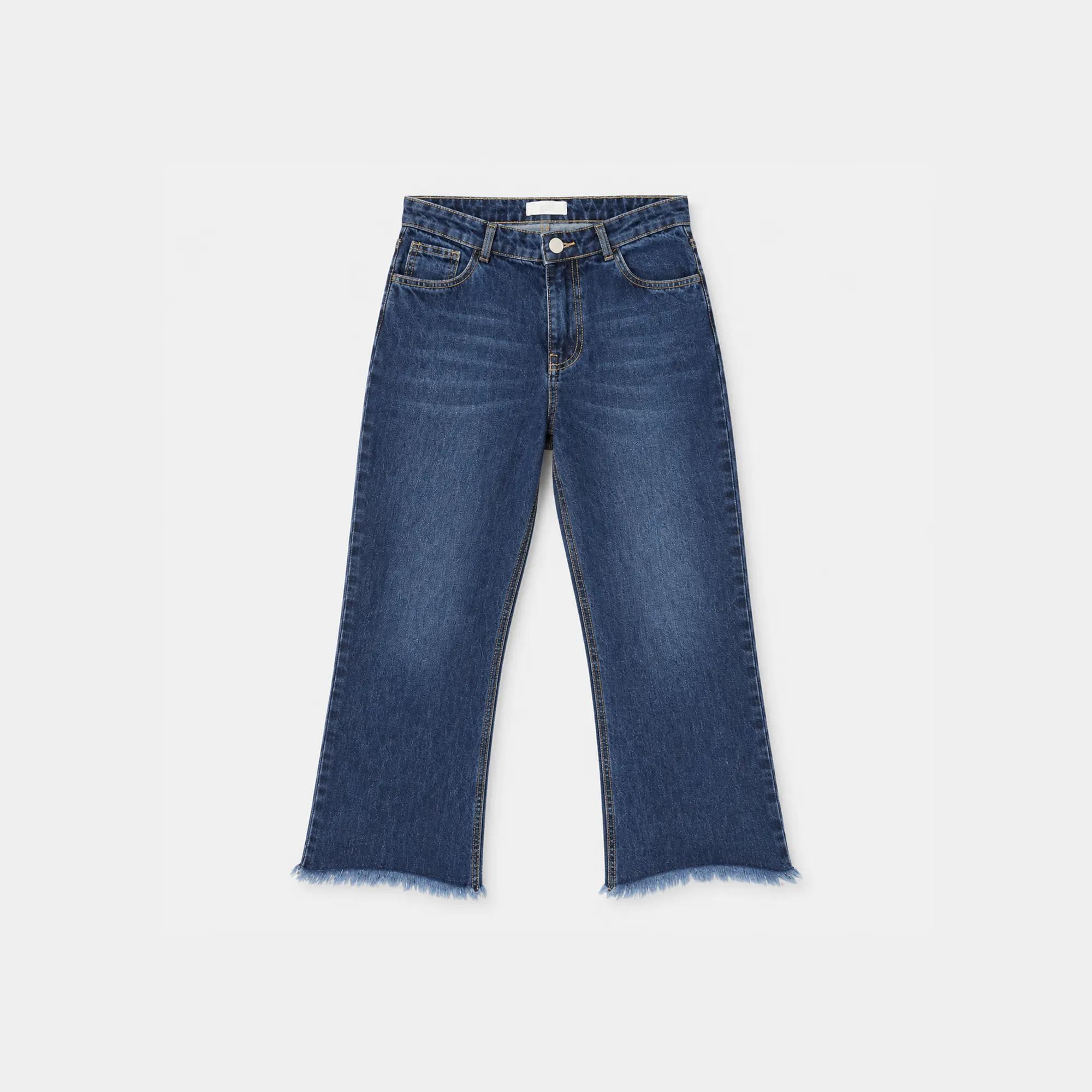 WOMEN'S RAW HEM WIDE LEG JEANS media preview 2