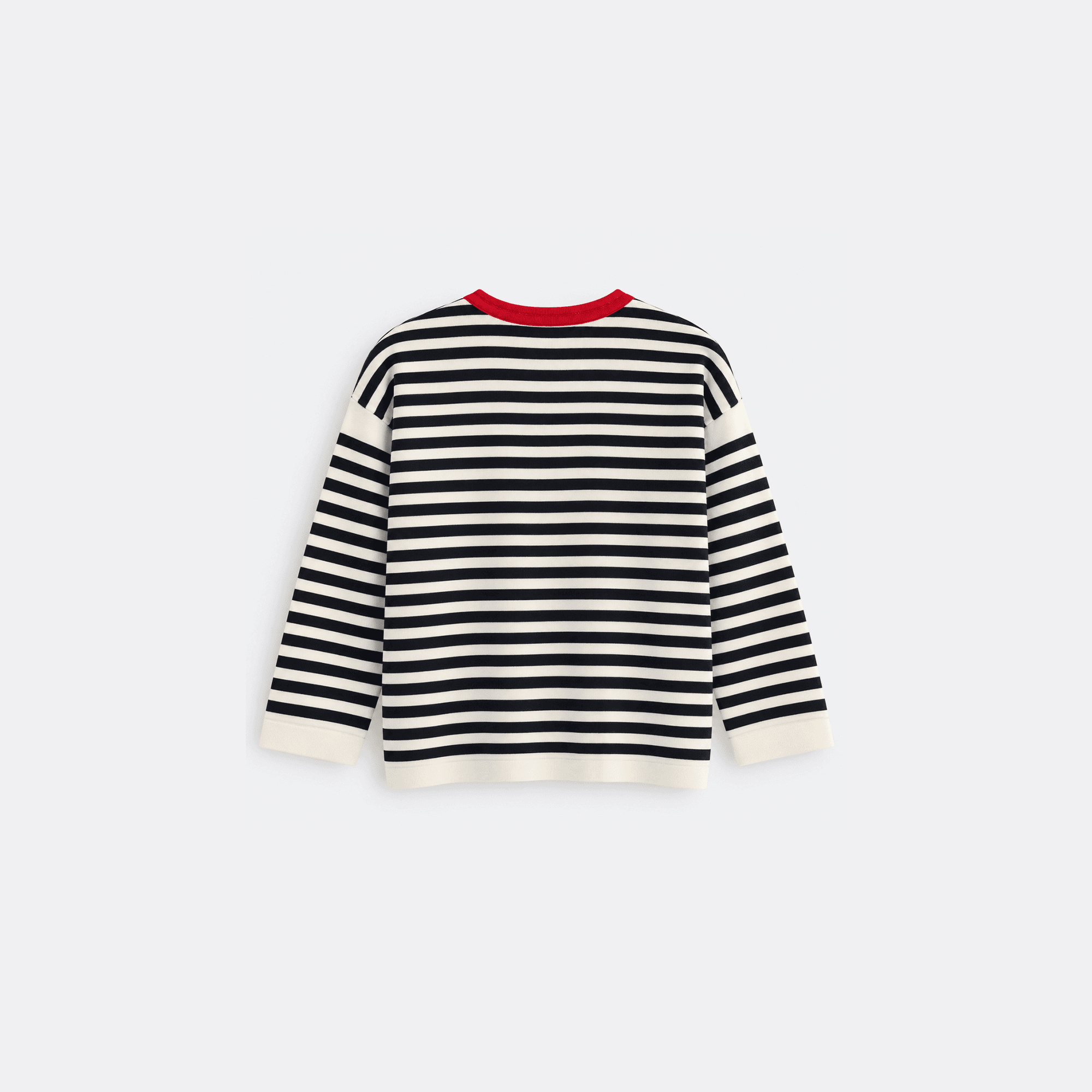 GIRL’S STRIPED CONTRAST-TRIM CREWNECK SWEATER Thumbnail 4