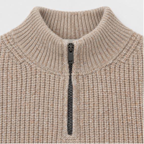 BOY’S RIBBED QUARTER-ZIP KNIT SWEATER media preview 3