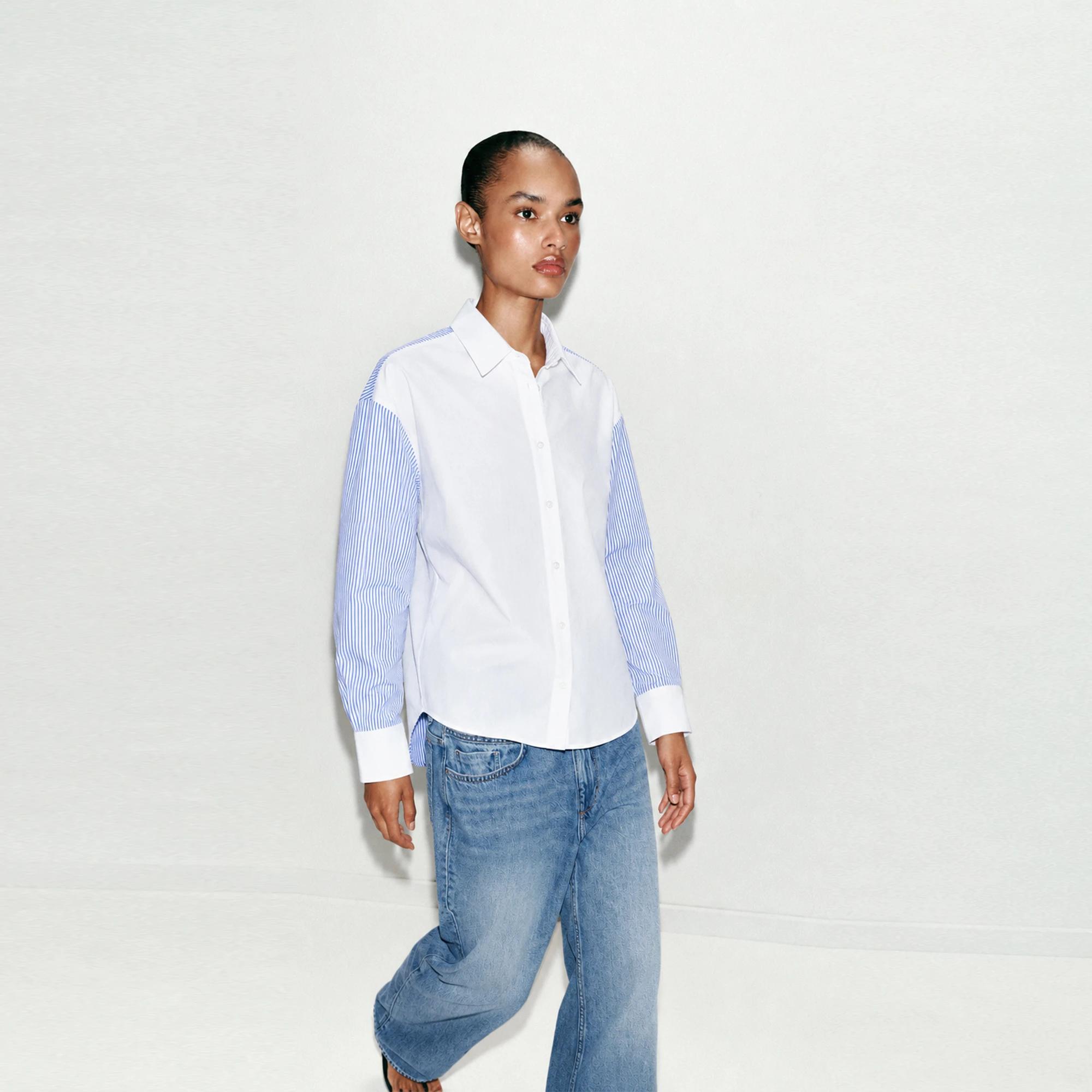 Women's striped long-sleeved shirt product image