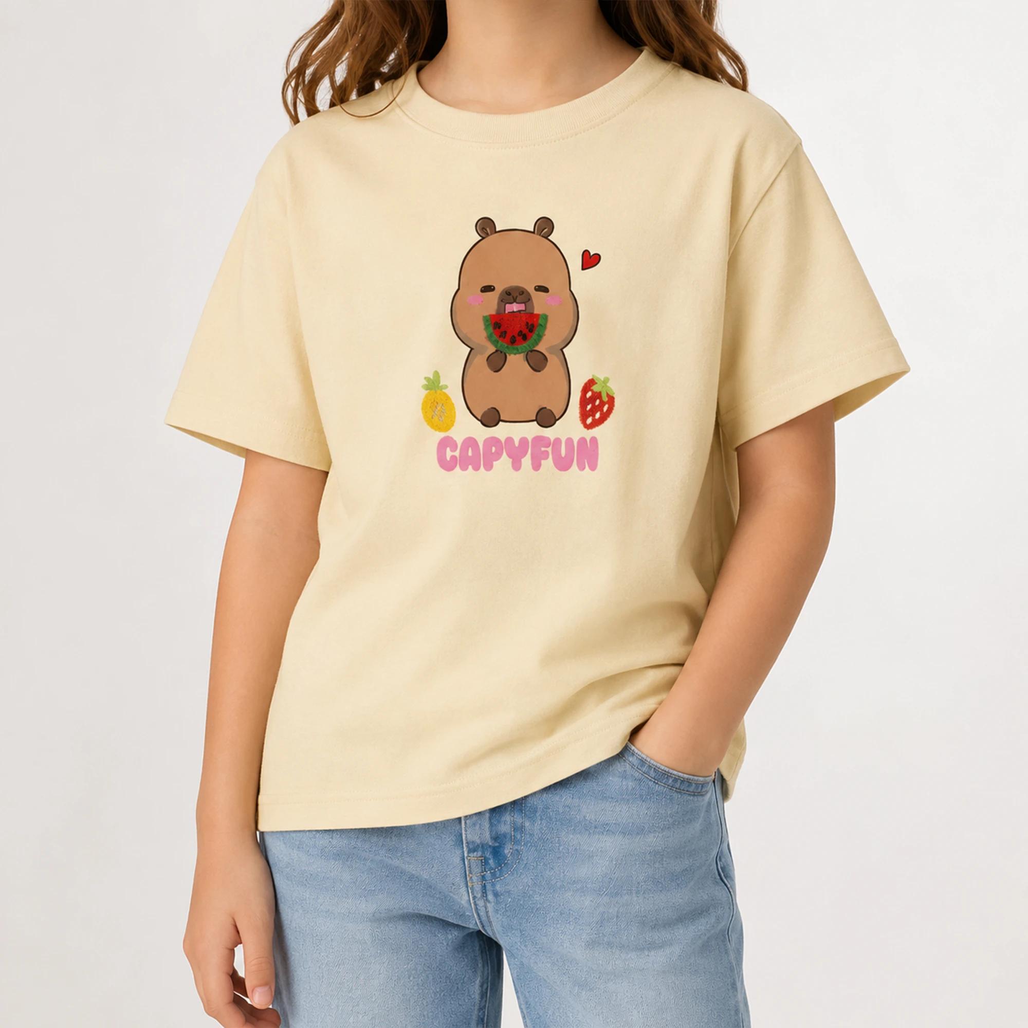Girls' cropped t-shirt with print product image