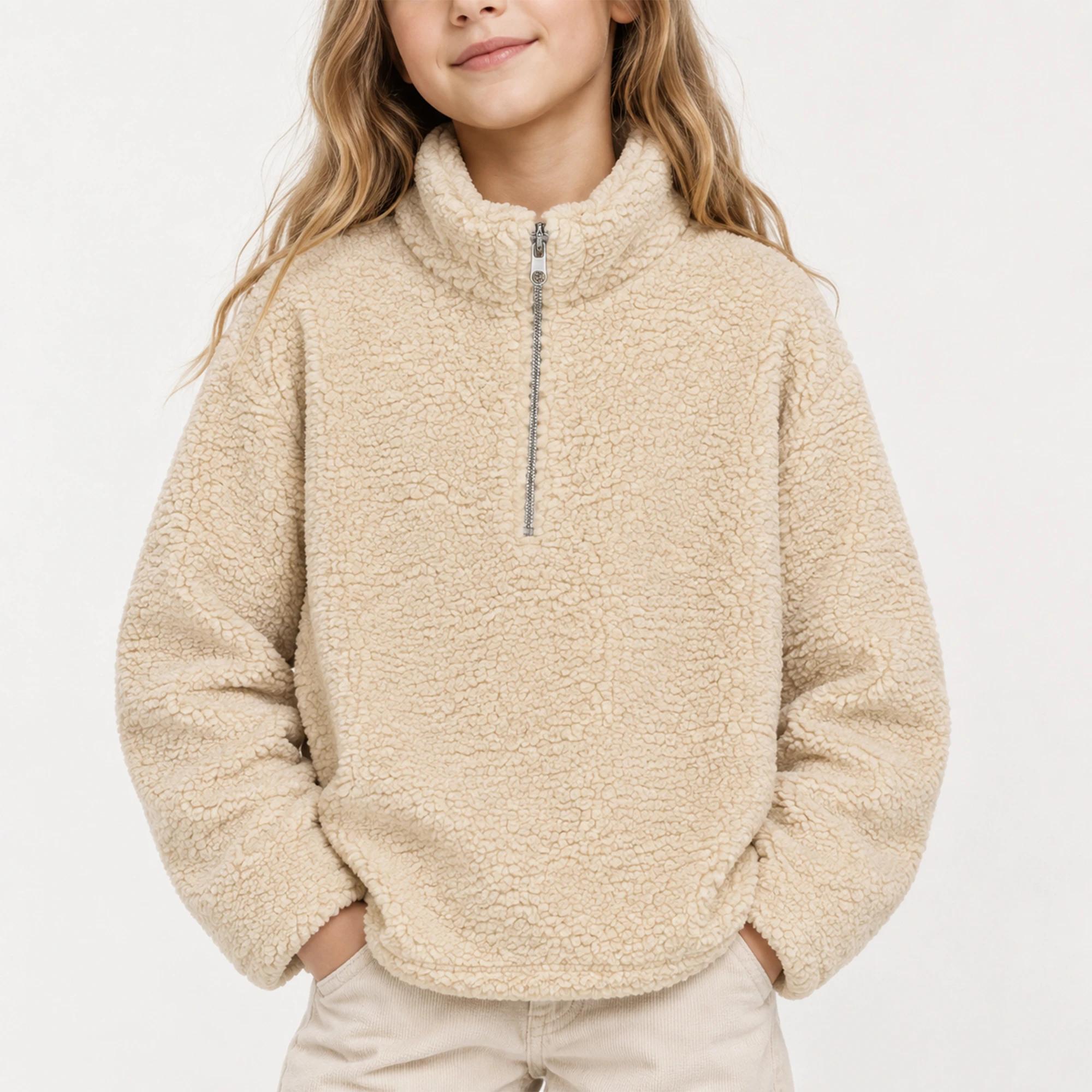 GIRLS'S TEDDY FLEECE QUARTER-ZIP SWEATSHIRT product image