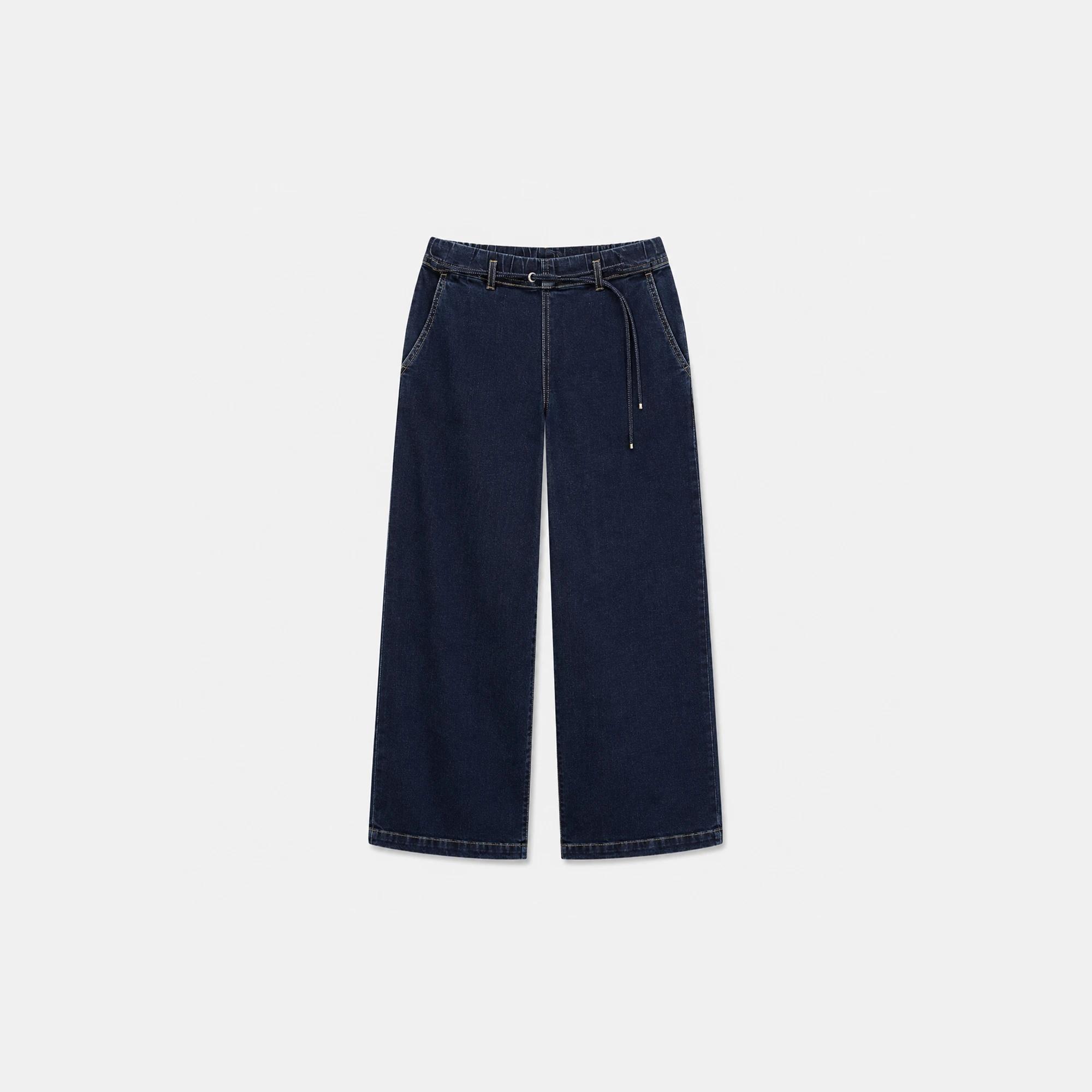 Wide-leg jeans for girls with a drawstring. product image