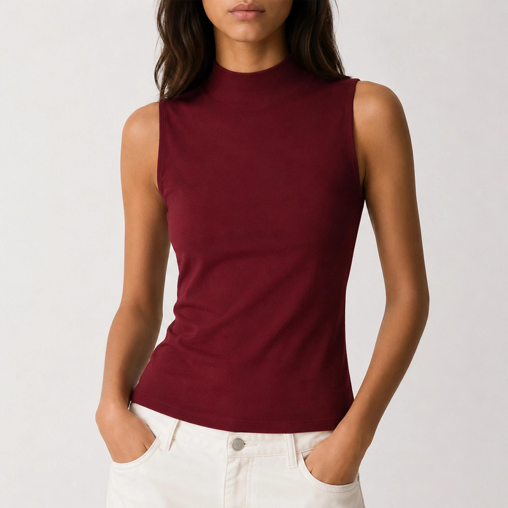 WOMEN'S SLEEVELESS HIGH-NECK BLOUSE product image