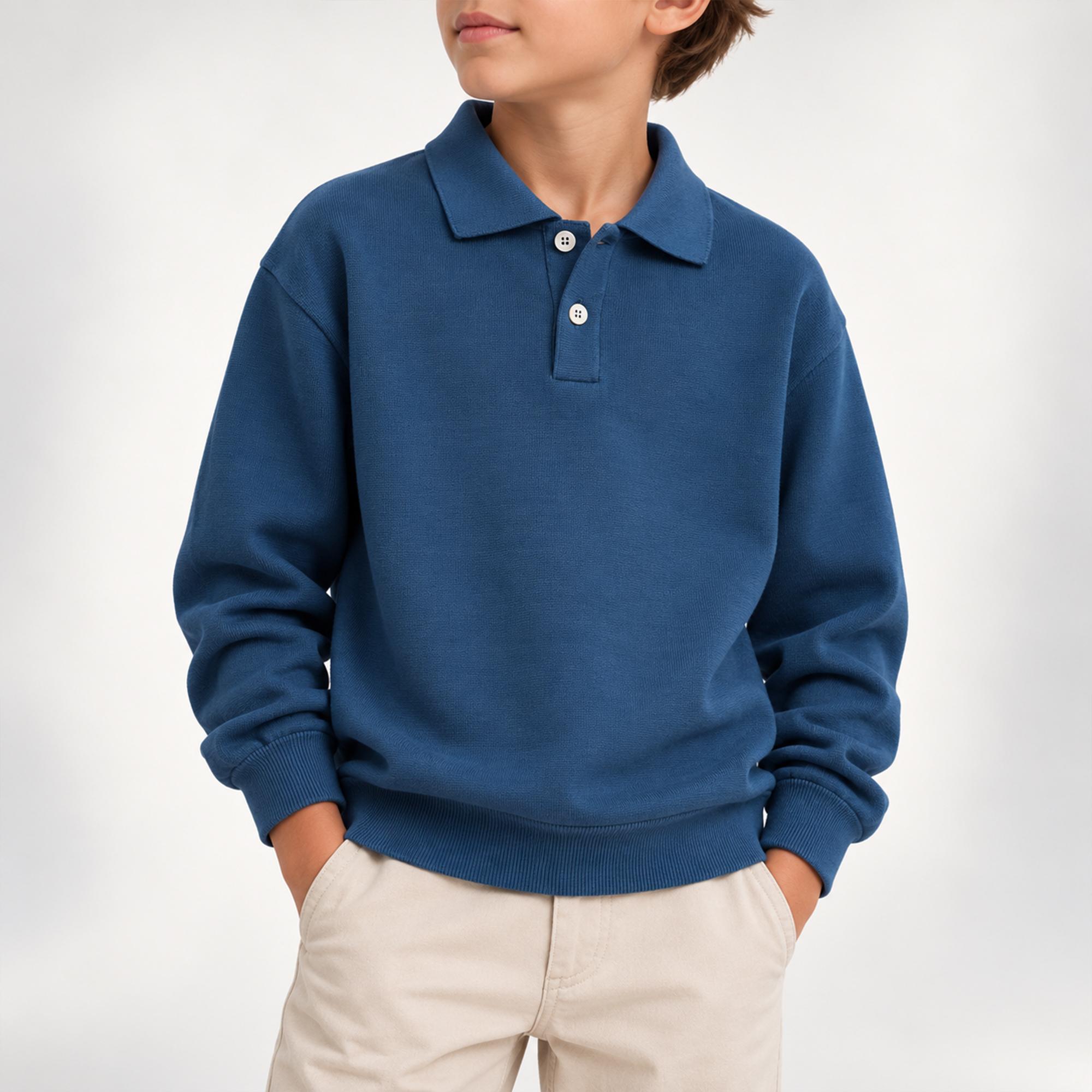 BOYS' KNITTED POLO SWEATER product image