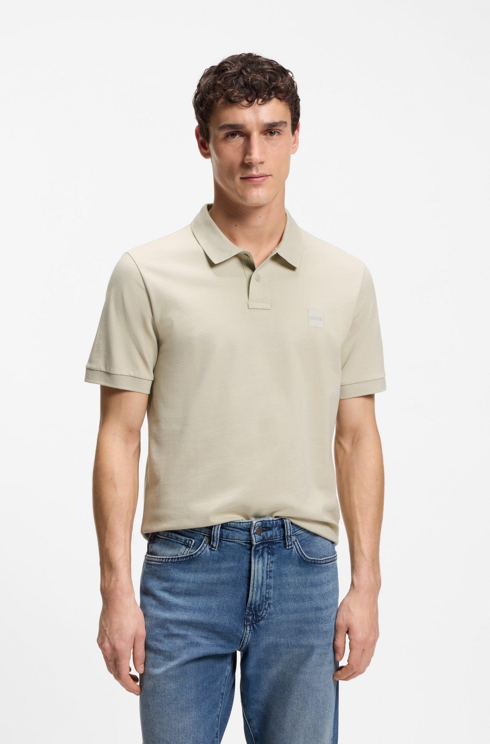 STRETCH-COTTON SLIM-FIT POLO SHIRT WITH LOGO PATCH product image
