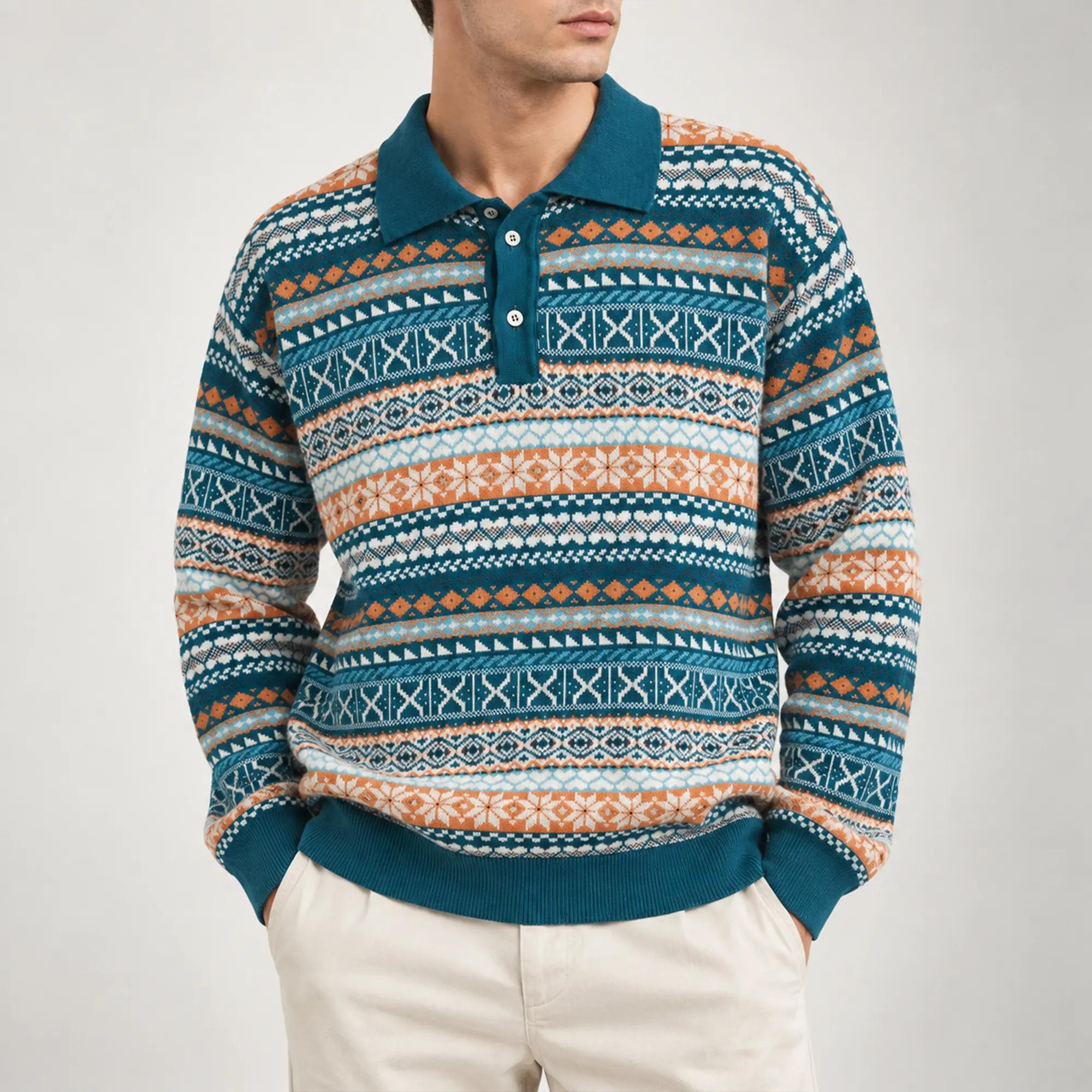 سترة بولو محبوكة للرجال بنمط "فير آيل" (Fair Isle) alternative product image