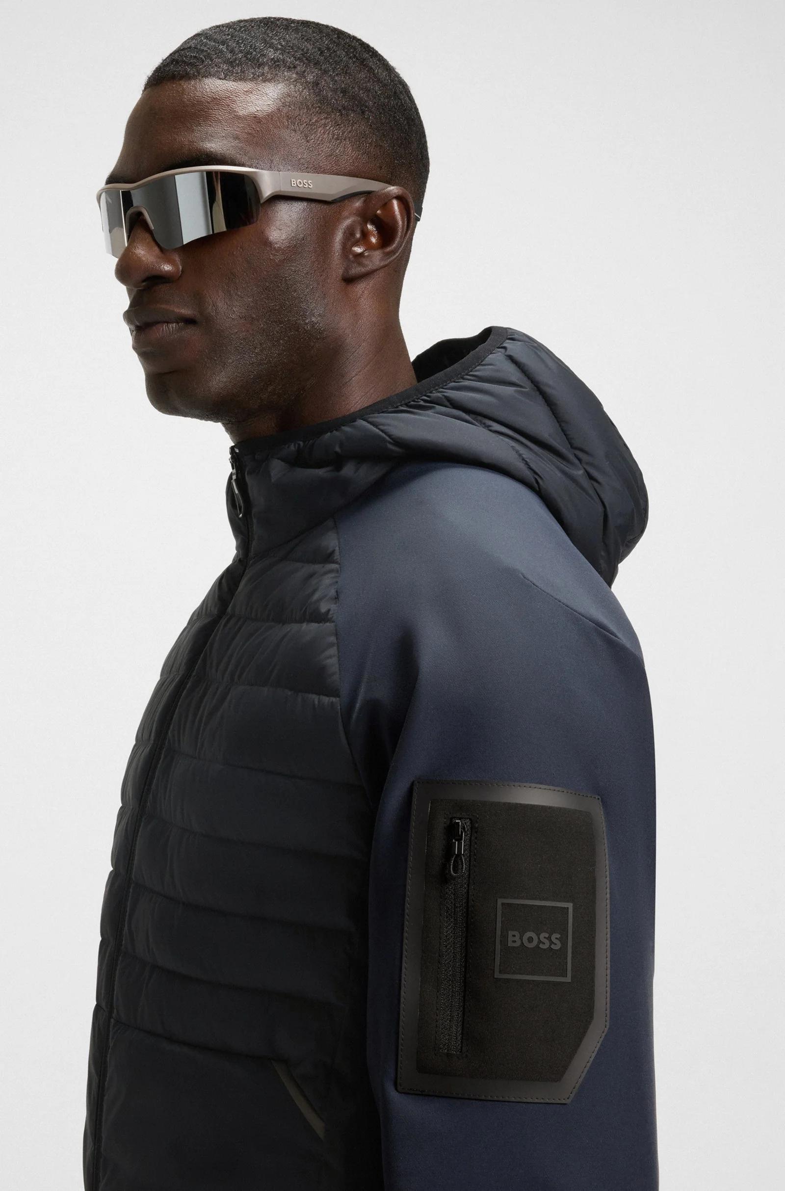 BOSS WATER-REPELLENNT JACKET WITH ZIPPED SLEEVE POCKET-DARK NAVY media preview 2